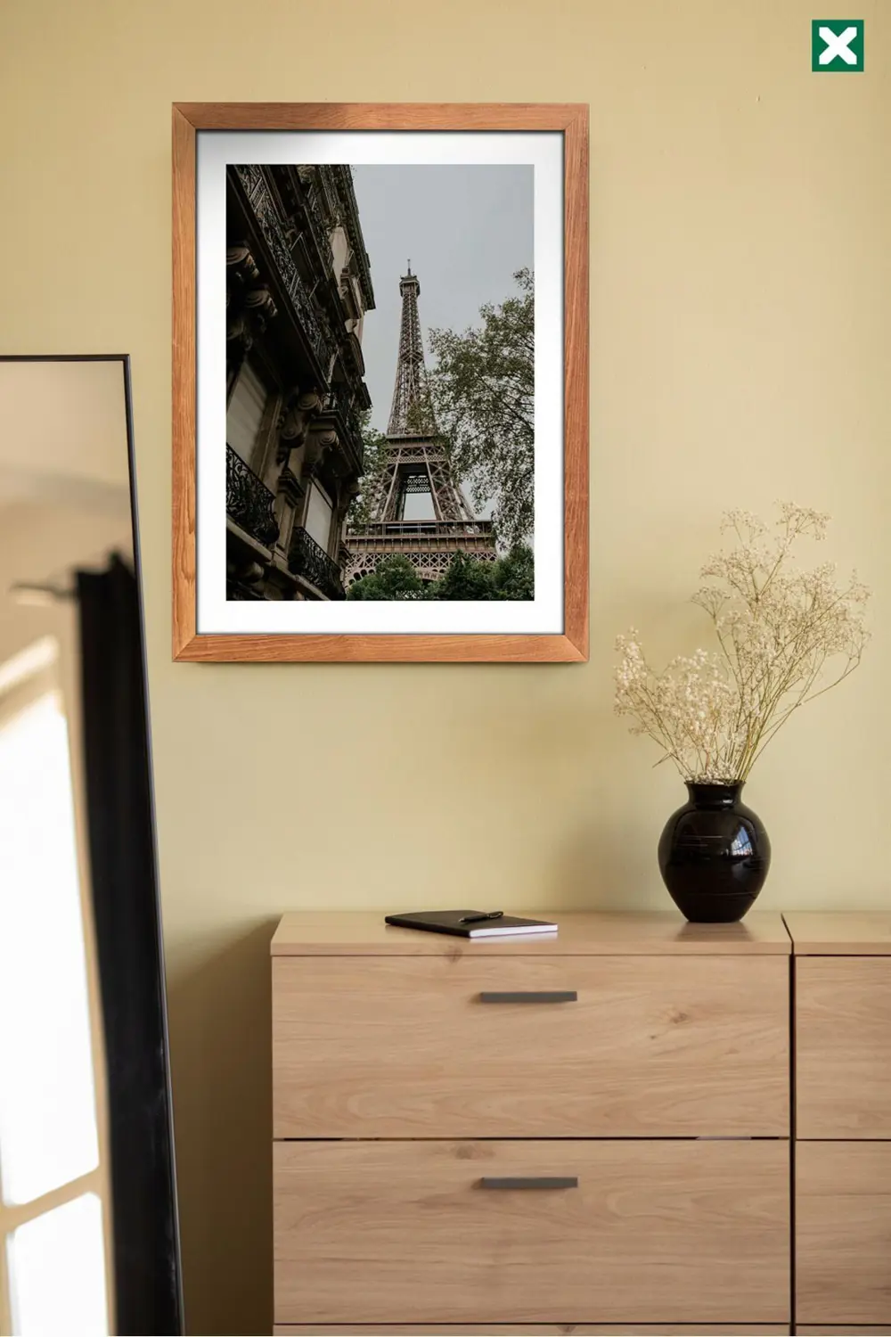 Sokak Arası Eyfel Kulesi 3'lü Set , Çerçeve Görünümlü Modern Mdf 