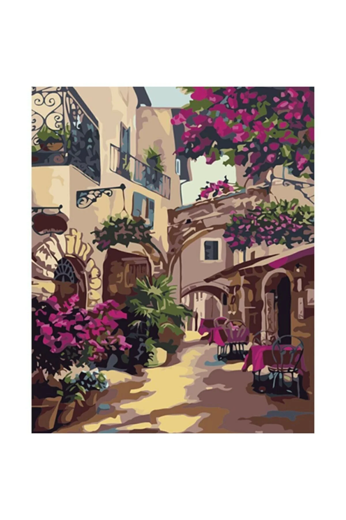 Sokak Arasındaki Restoran Sayılarla Boyama Hobi Seti