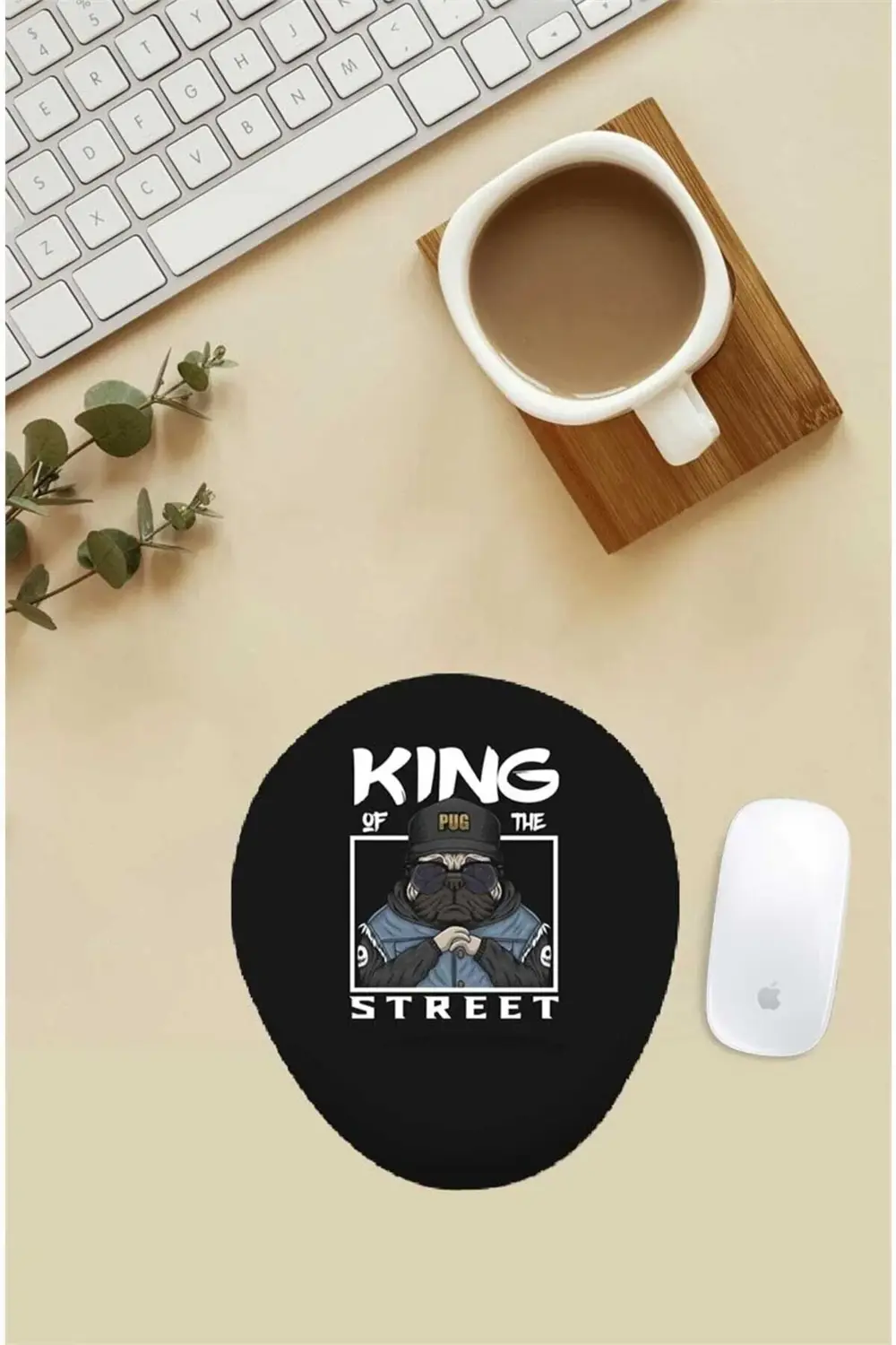 Sokakların Kralı Pug Desenli Bilek Destekli Mouse Pad