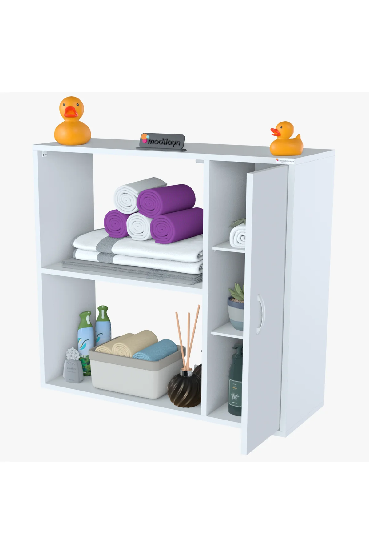 SÖKE 50 x 75 x 32,5 cm Çamaşır Hazneli Çok Amaçlı Banyo Dolabı