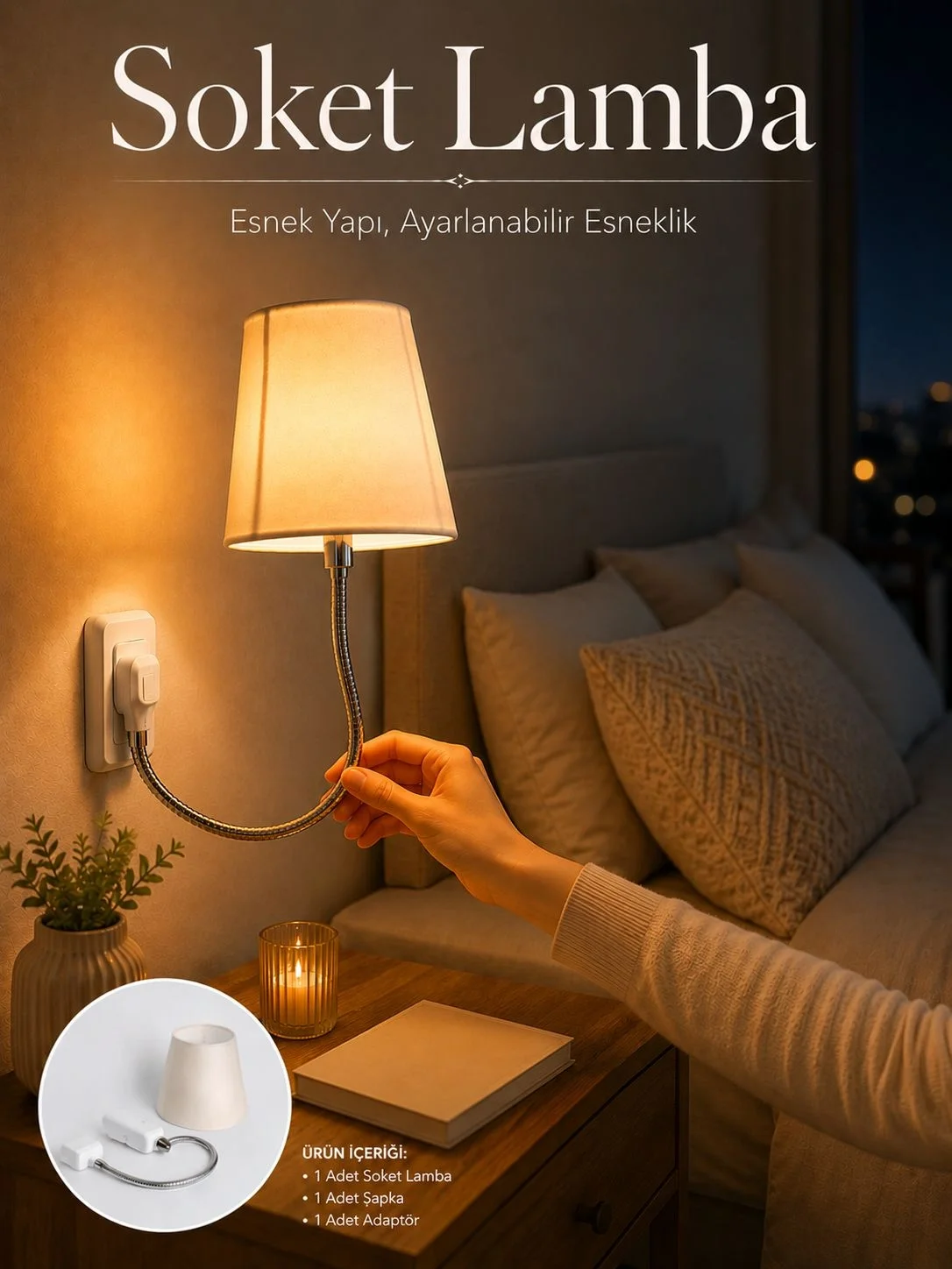 Soket Lamba Yatak Başı Işığı Ayarlanabilir Boyunlu Fiyatı, Yorumları ve Özellikleri