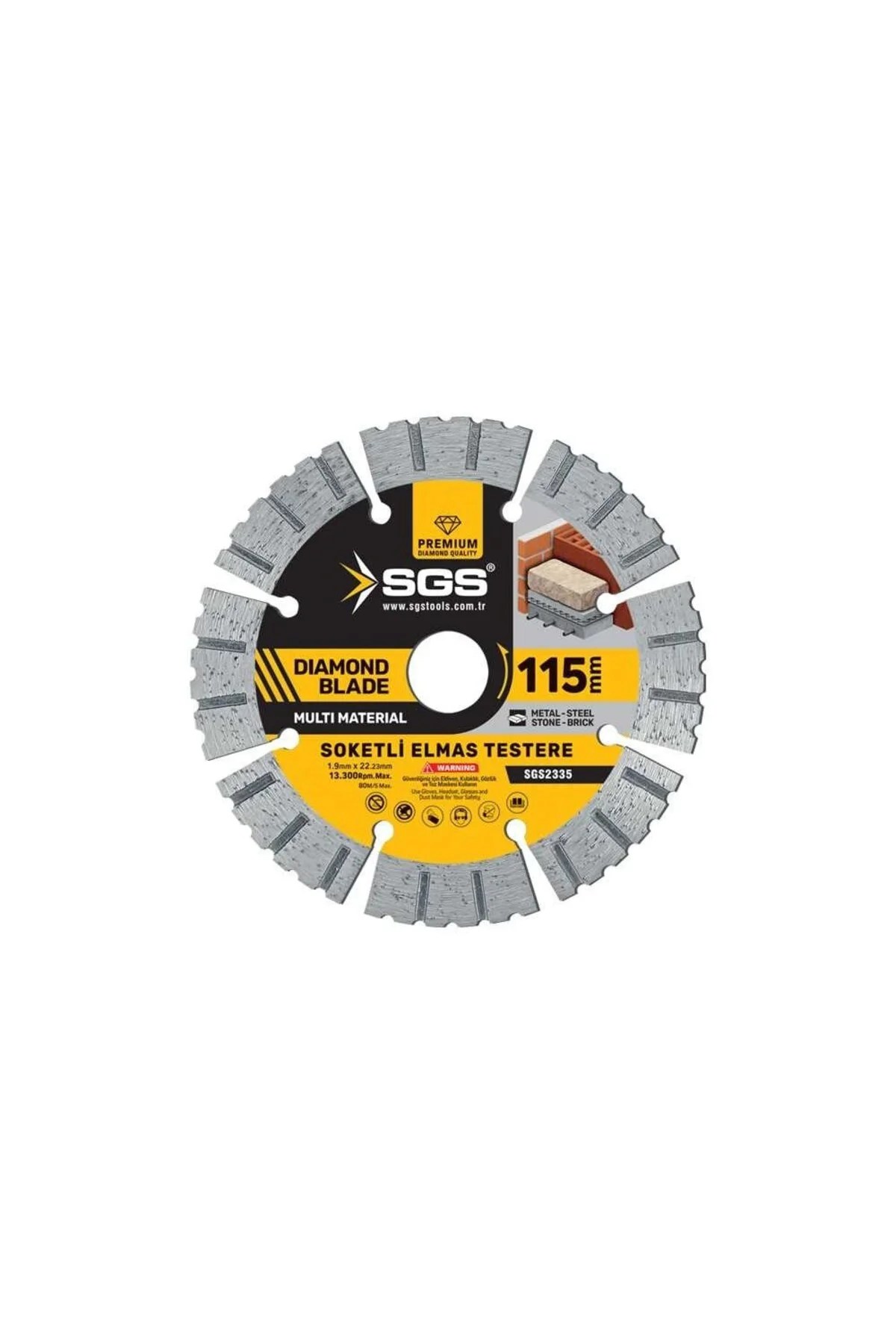 SOKETLİ ELMAS TESTERE MULTI-MATERIAL 115mm SGS2335
