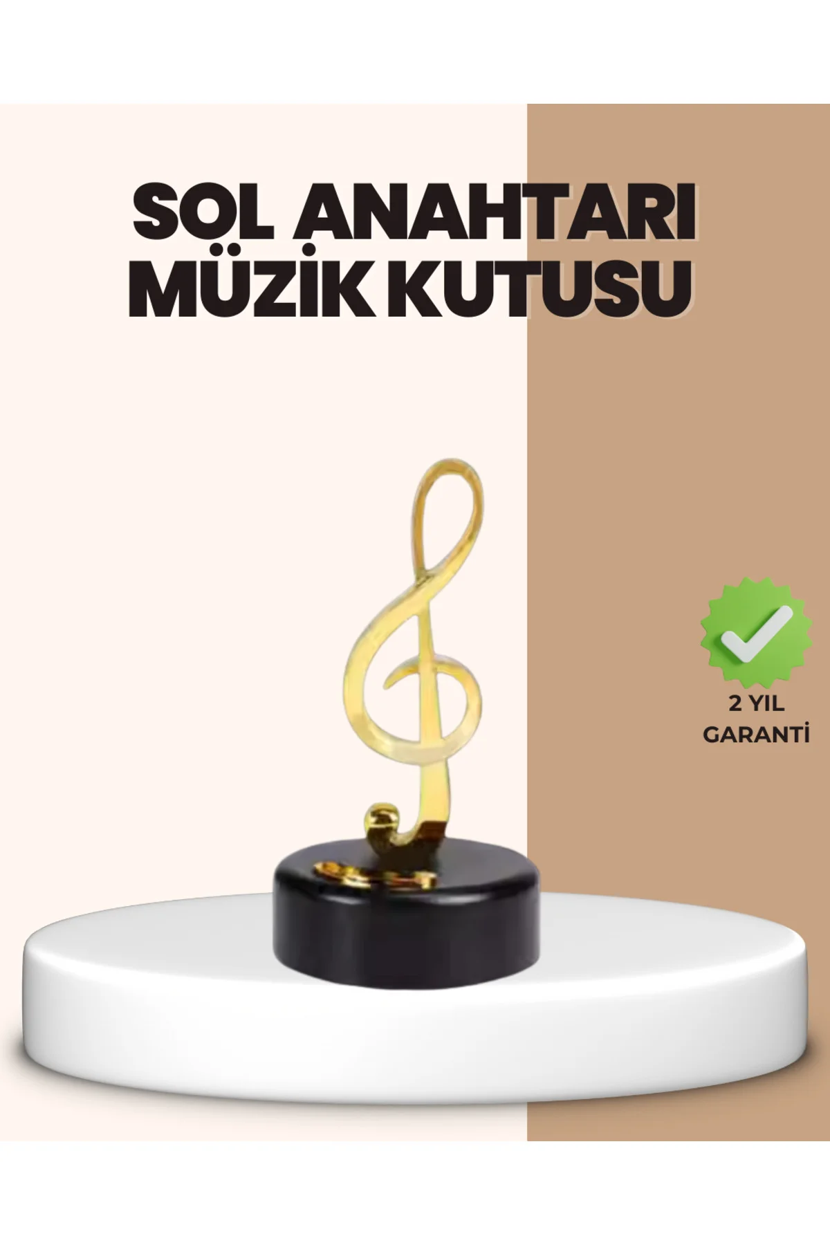 Sol Anahtarı Temalı Döner Müzik Kutusu Melodili Dekoratif Ürün