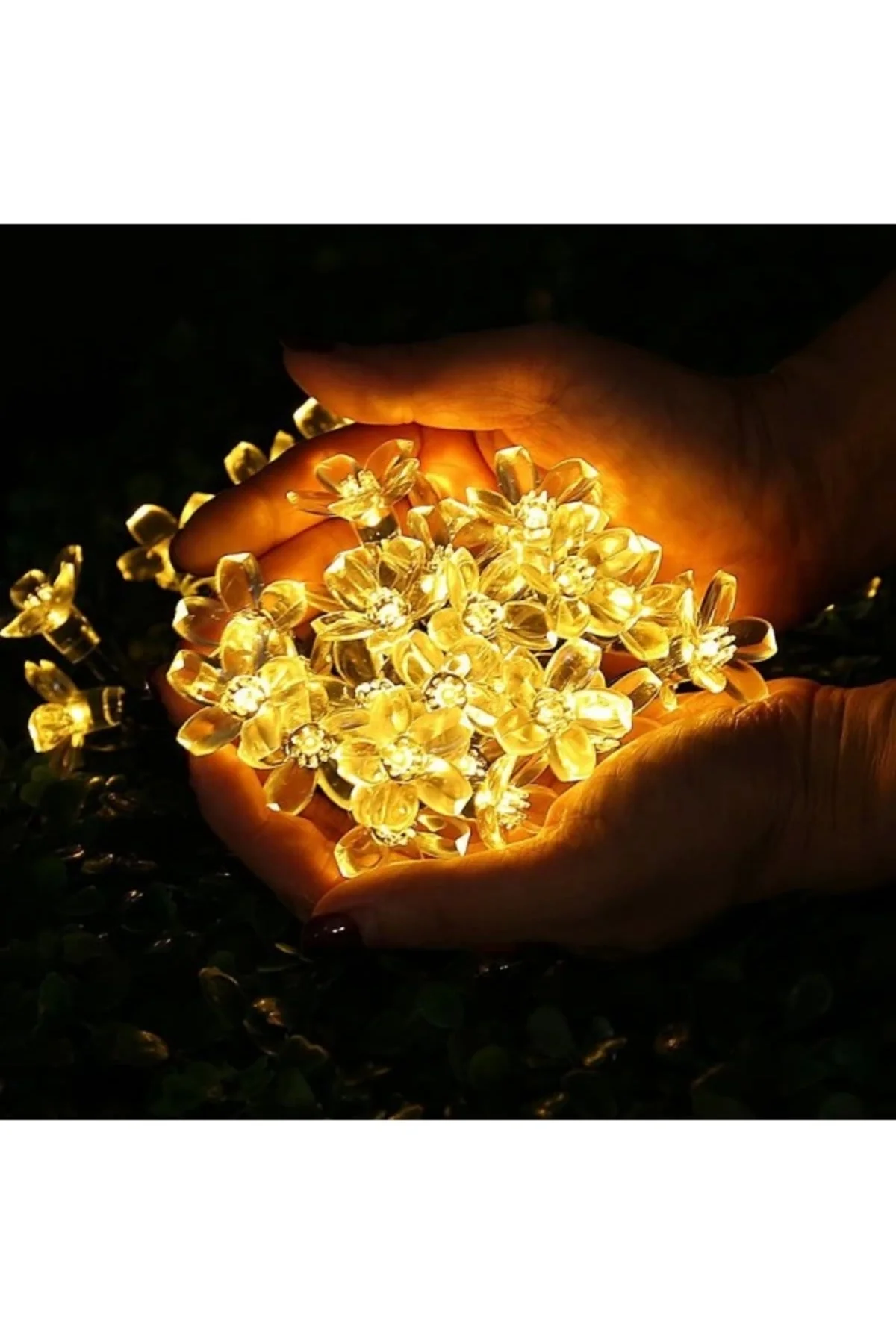 Solar 30 Ledli Çiçekli Günışığı Bahçe Aydınlatma Dekorasyon Güneş
