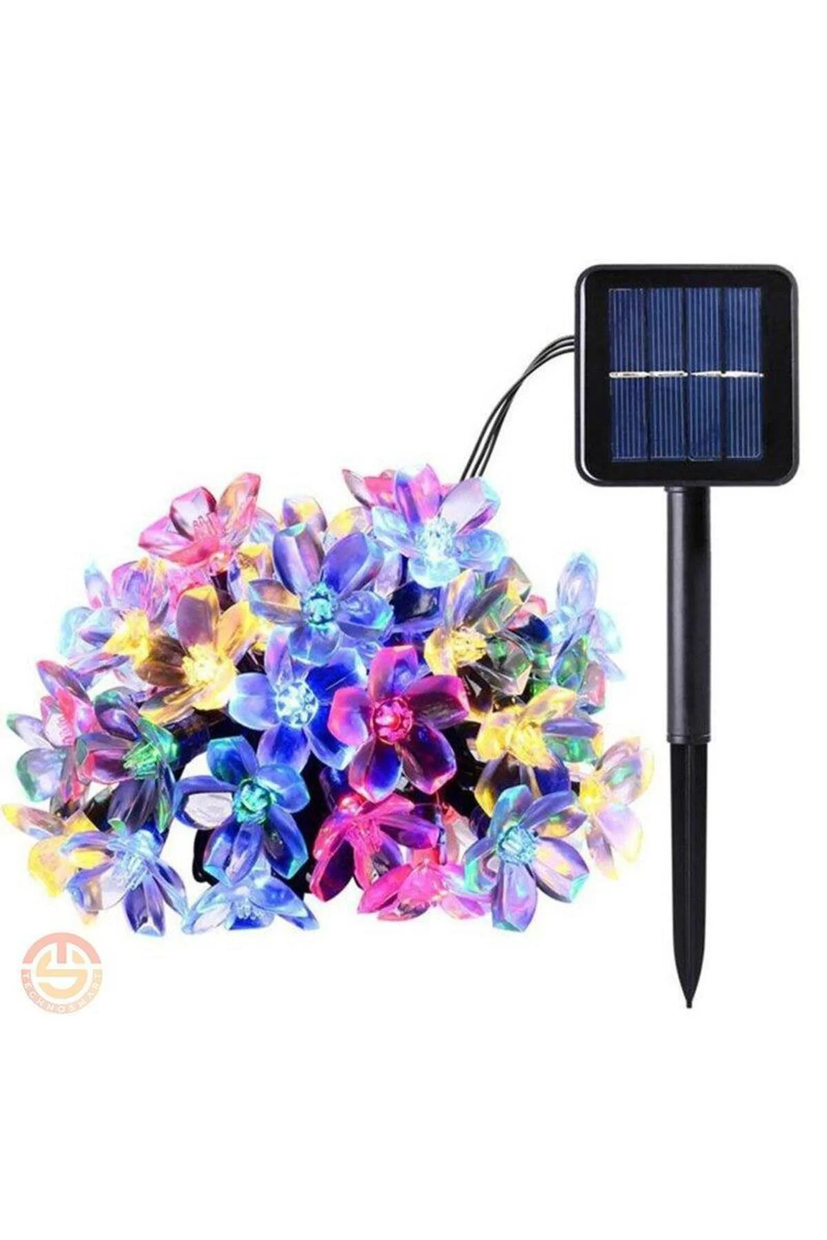 Solar 30 Ledli Çiçekli RGB Bahçe Aydınlatma Dekorasyon Güneş Ener