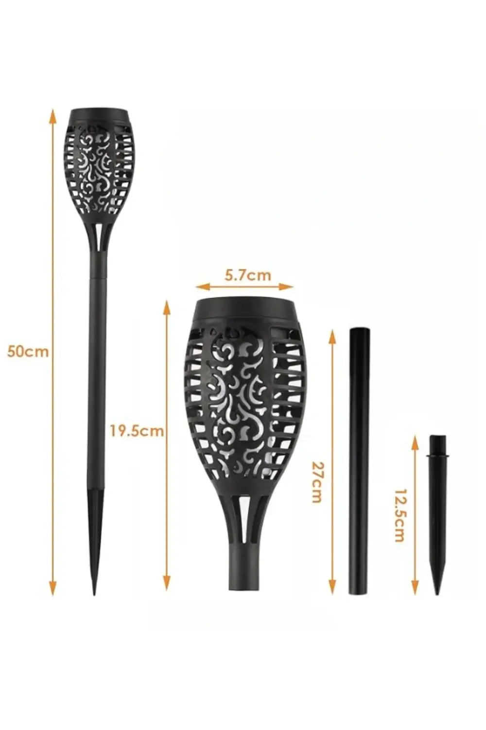 Solar Alev Efektli Bahçe Lambası