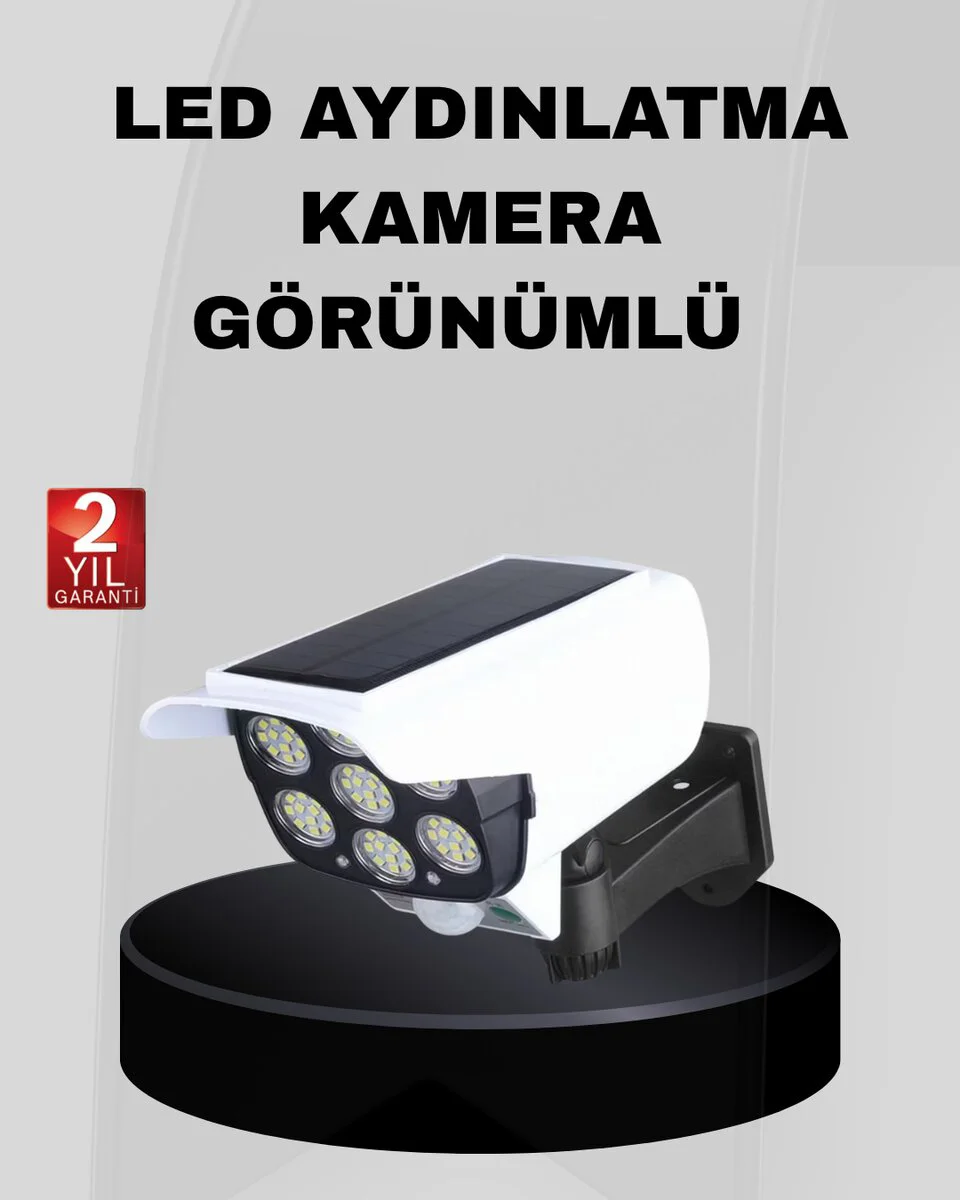 Solar Bahçe Aydınlatması IP66 PIR Sensörlü Güvenlik Işığı - Uzun Süreli & Su Geçirmez