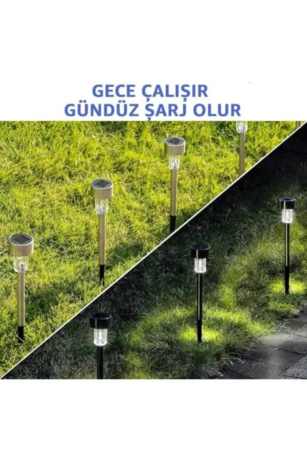 Solar Bahçe Lambası 10’lu Set Direk Aydınlatma – Güneş Enerjili L