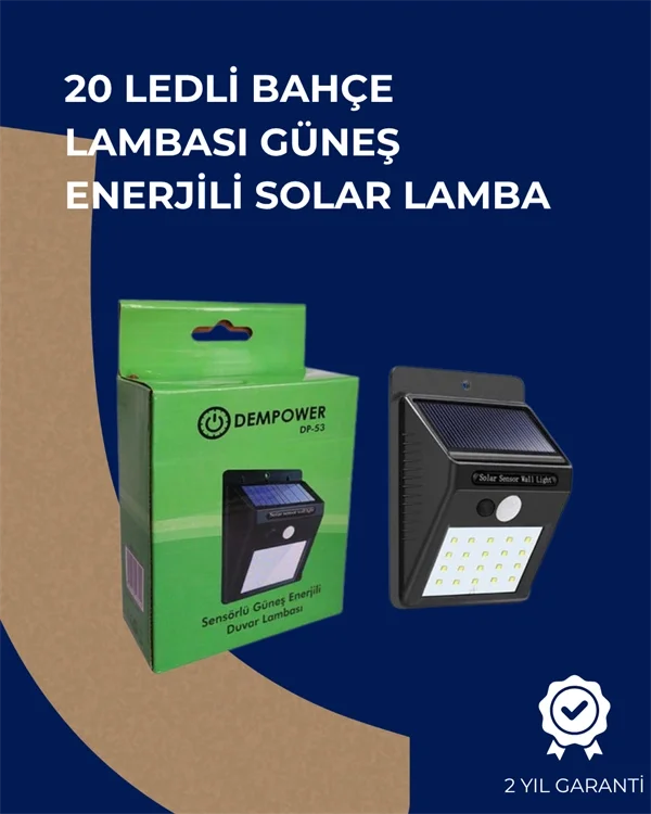 Solar Enerjili 20 LED Duvar Lambası | Hareket Sensörlü, Su Geçirmez, Kablo Gerektirmez Fiyatı, Yorumları ve Özellikleri
