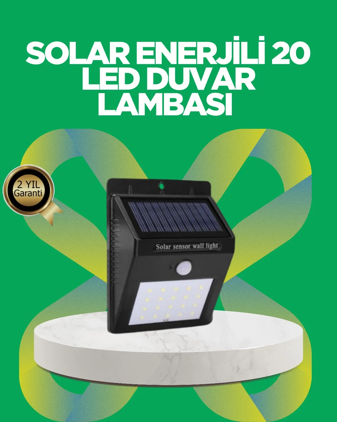 Solar Enerjili 20 LED Hareket Sensörlü Duvar Lambası Solar Enerjili 20 LED Hareket Sensörlü Duvar Lambası