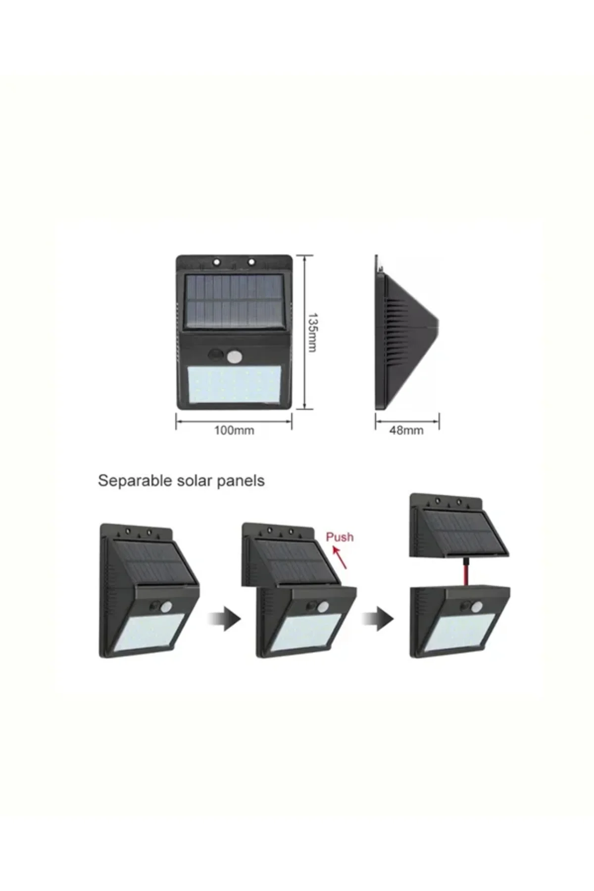 Solar Enerjili 20 LED Duvar Lambası | Hareket Sensörlü, Su Geçirmez, Kablo Gerektirmez Solar Enerjili 20 LED Duvar Lambası | Hareket Sensörlü, Su Geçirmez, Kablo Gerektirmez