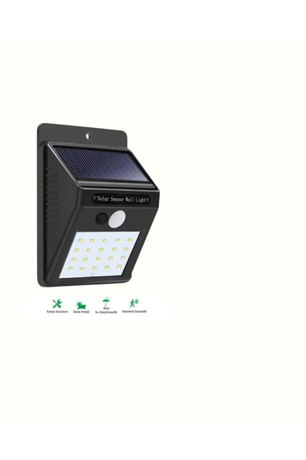 Solar Enerjili 20 LED Duvar Lambası | Hareket Sensörlü, Su Geçirm