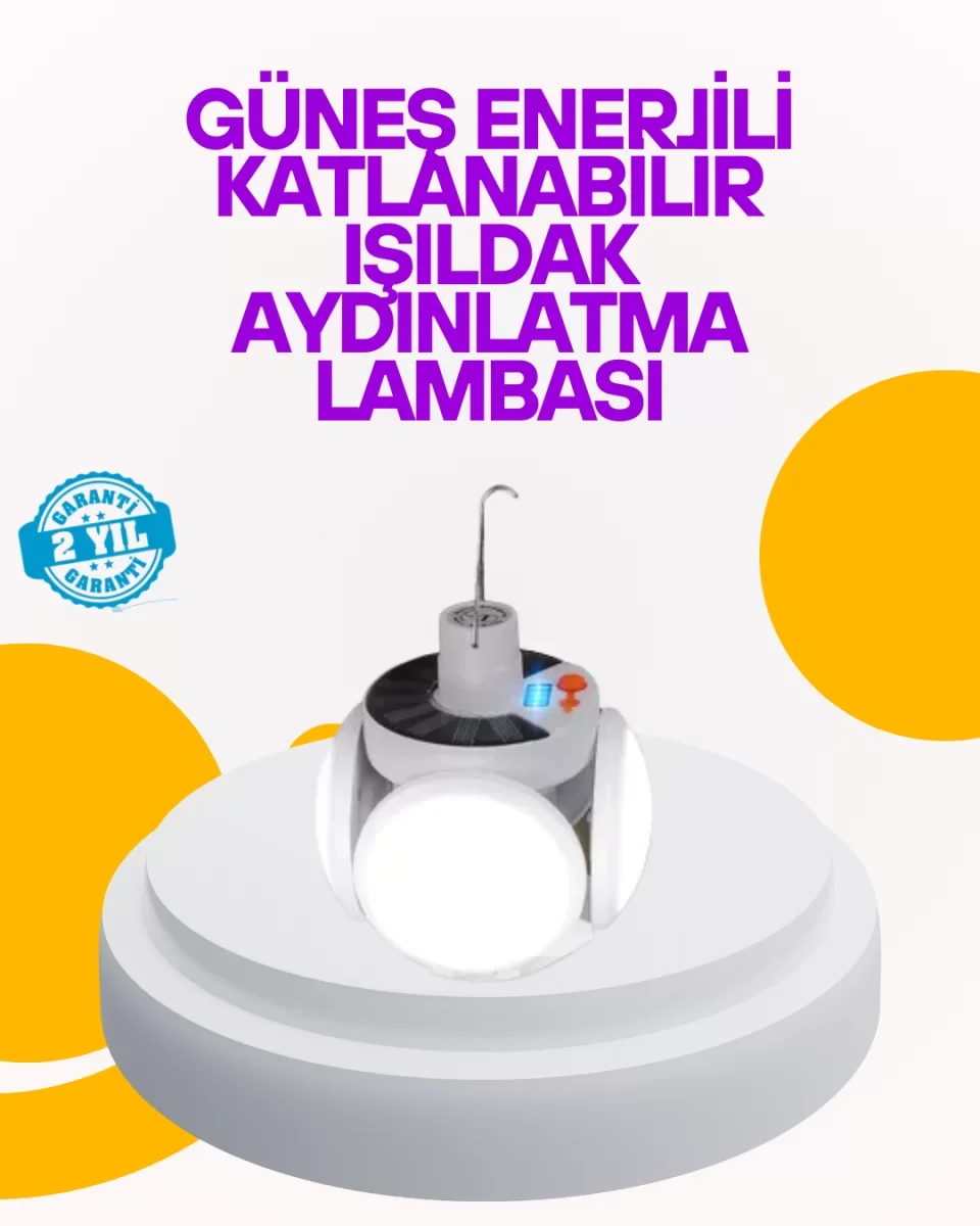 Solar Enerjili Katlanabilir Led Kamp ve Bahçe Lambası - Lisinya