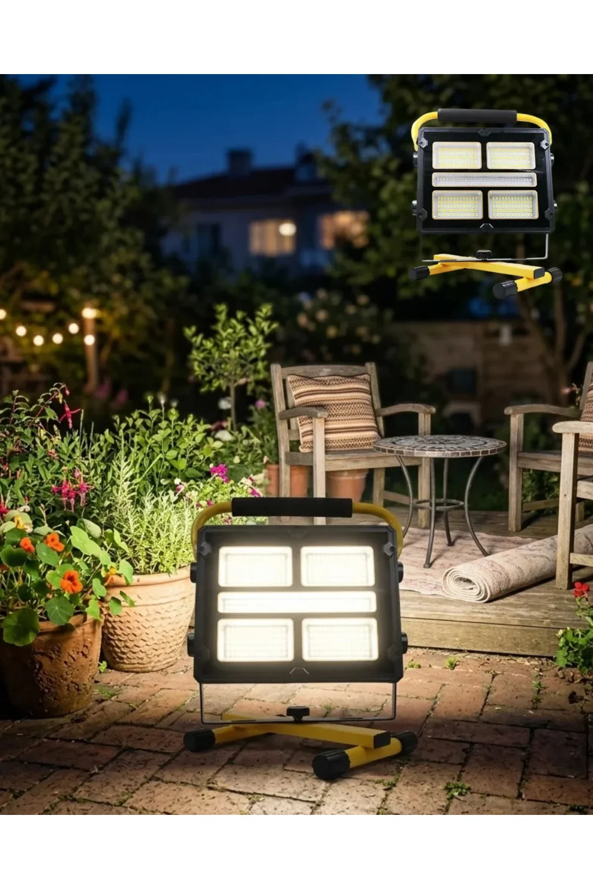 Solar Enerjili LED Kamp Feneri 4 Modlu Ayarlanabilir Açılı Güçlü Aydınlatma