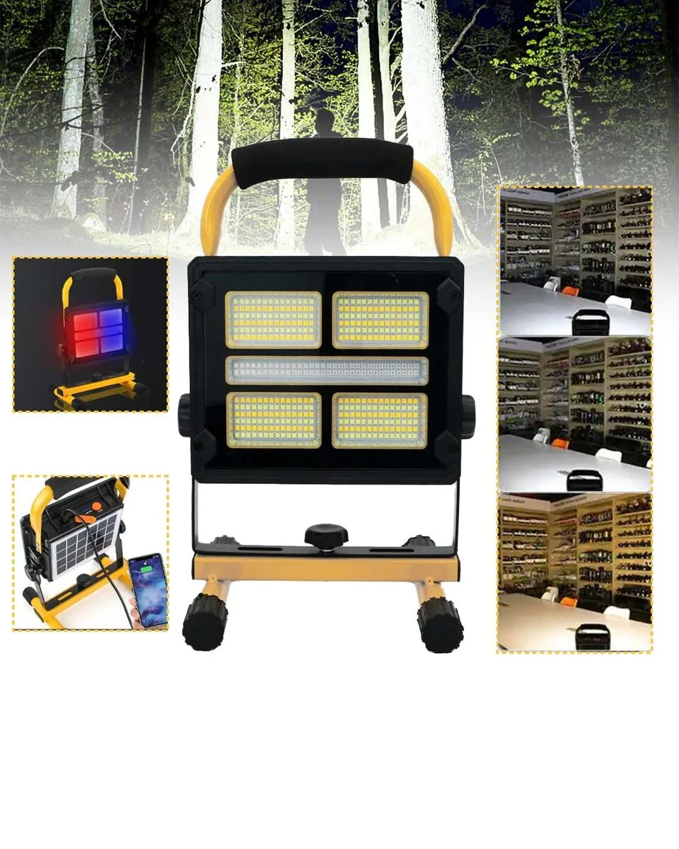 Solar Enerjili LED Kamp Feneri 4 Modlu Ayarlanabilir Açılı Güçlü Aydınlatma