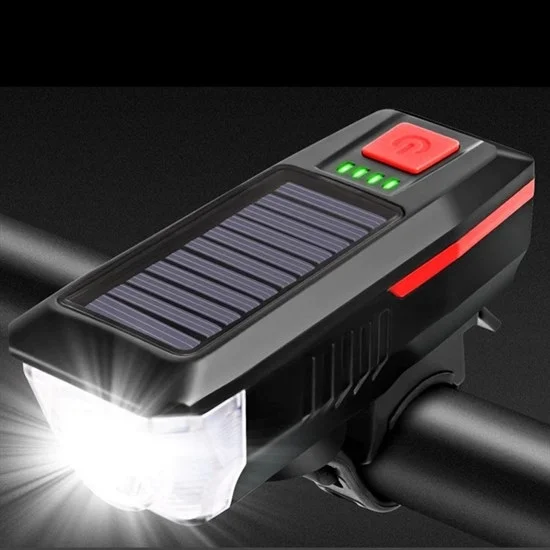 Solar Enerjili Usb İle Şarj Edilebilir Ledli Bisiklet Feneri Kornalı Ve Su Geçirmez Far Bx40 Fiyatı, Yorumları ve Özellikleri