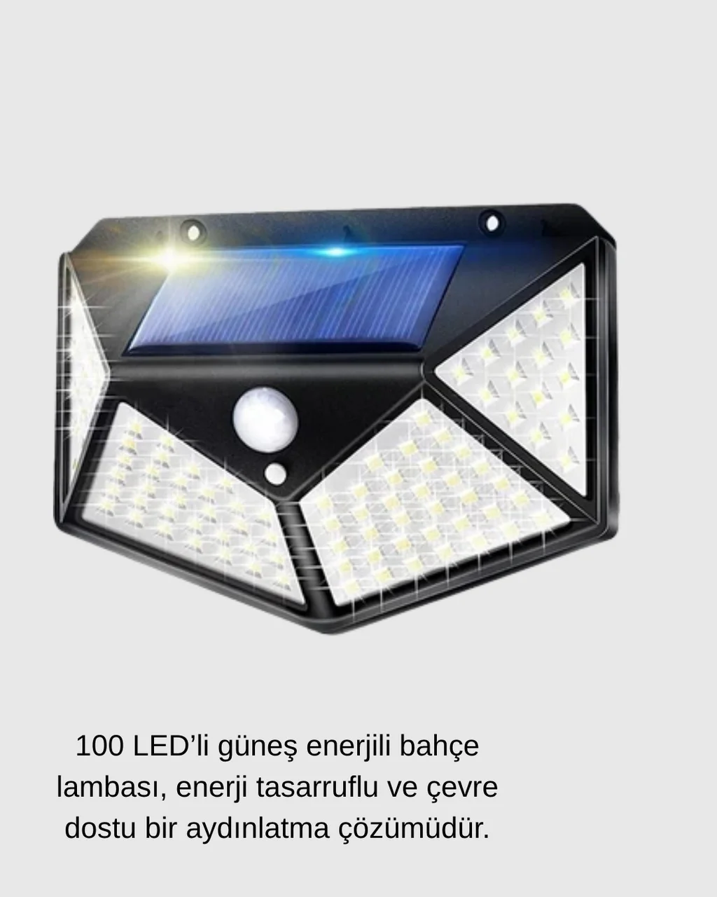 Solar Güçlü 100 Led Bahçe Lambası Enerji Tasarruflu, Suya Dayanıklı Ve Geniş Açılı Işık - Lisinya