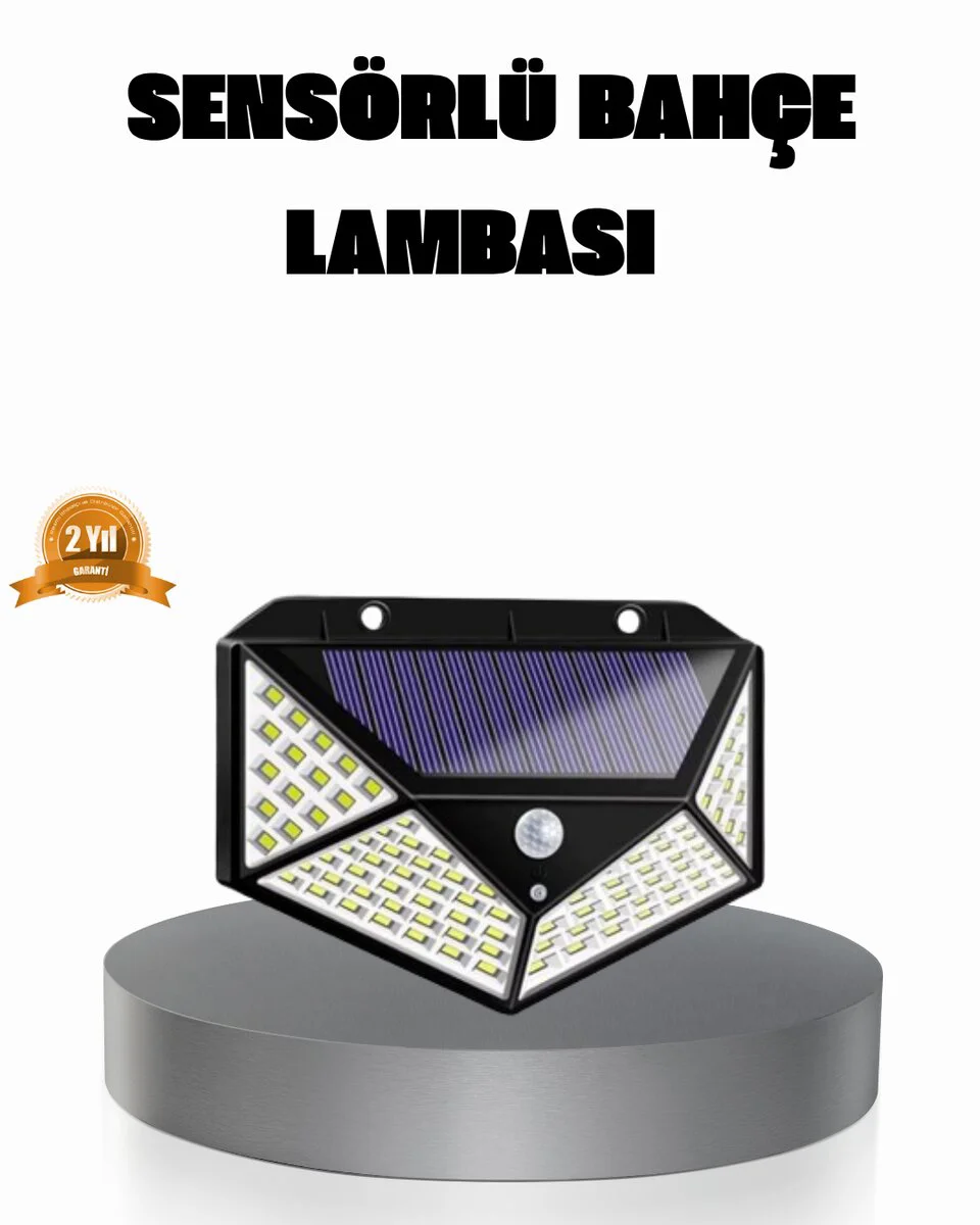 Solar Güçlü 100 LED Bahçe Lambası – Enerji Tasarruflu, Suya Dayanıklı, Geniş Açılı Işık