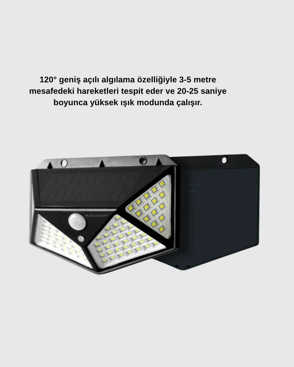 Solar Güçlü 100 LED Bahçe Lambası – Enerji Tasarruflu Suya Dayanı