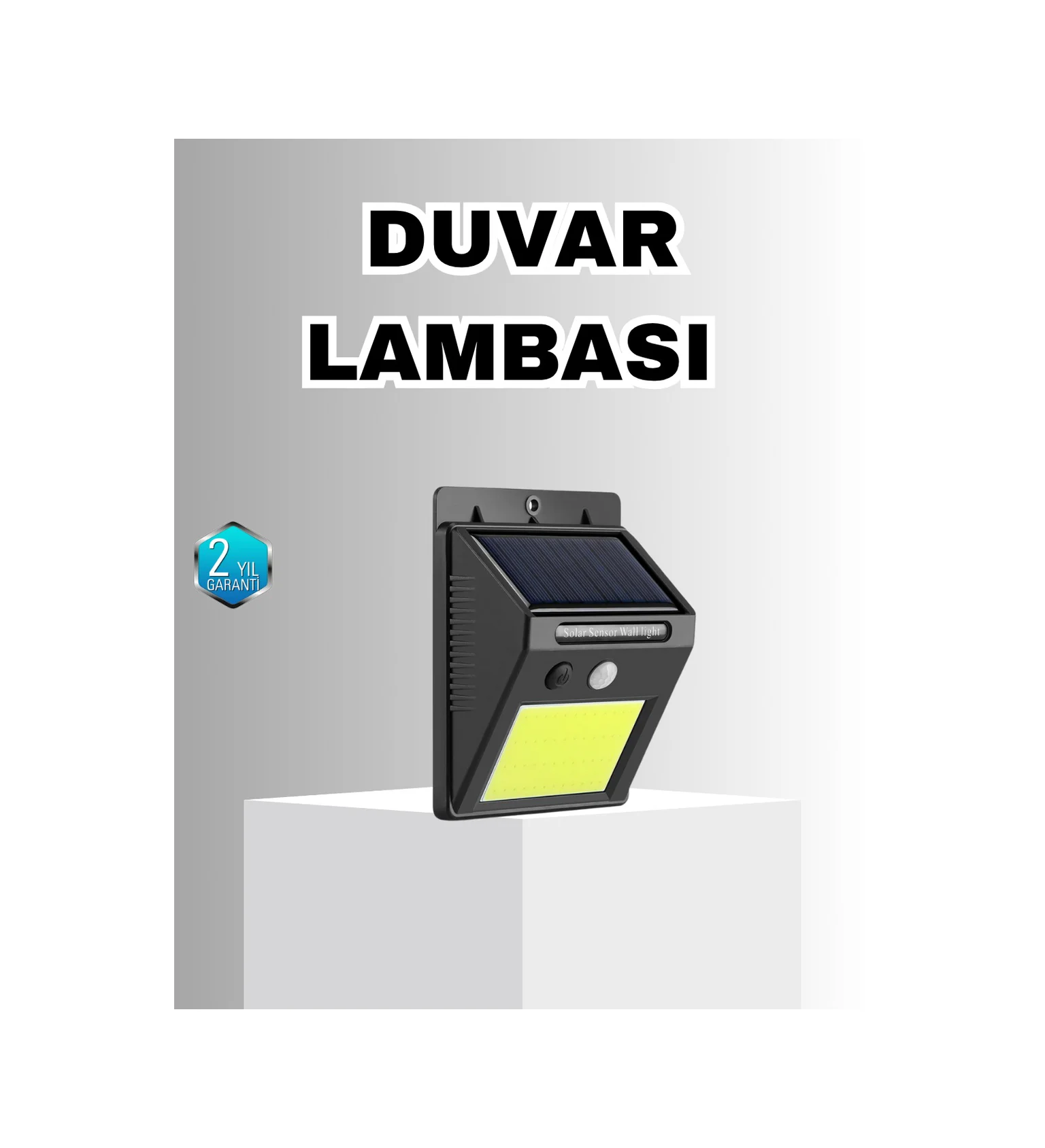 Solar Güçlü Led Dış Mekan Lambası Güneş Enerjisiyle Şarj Olan Sensörlü Bahçe Işığı