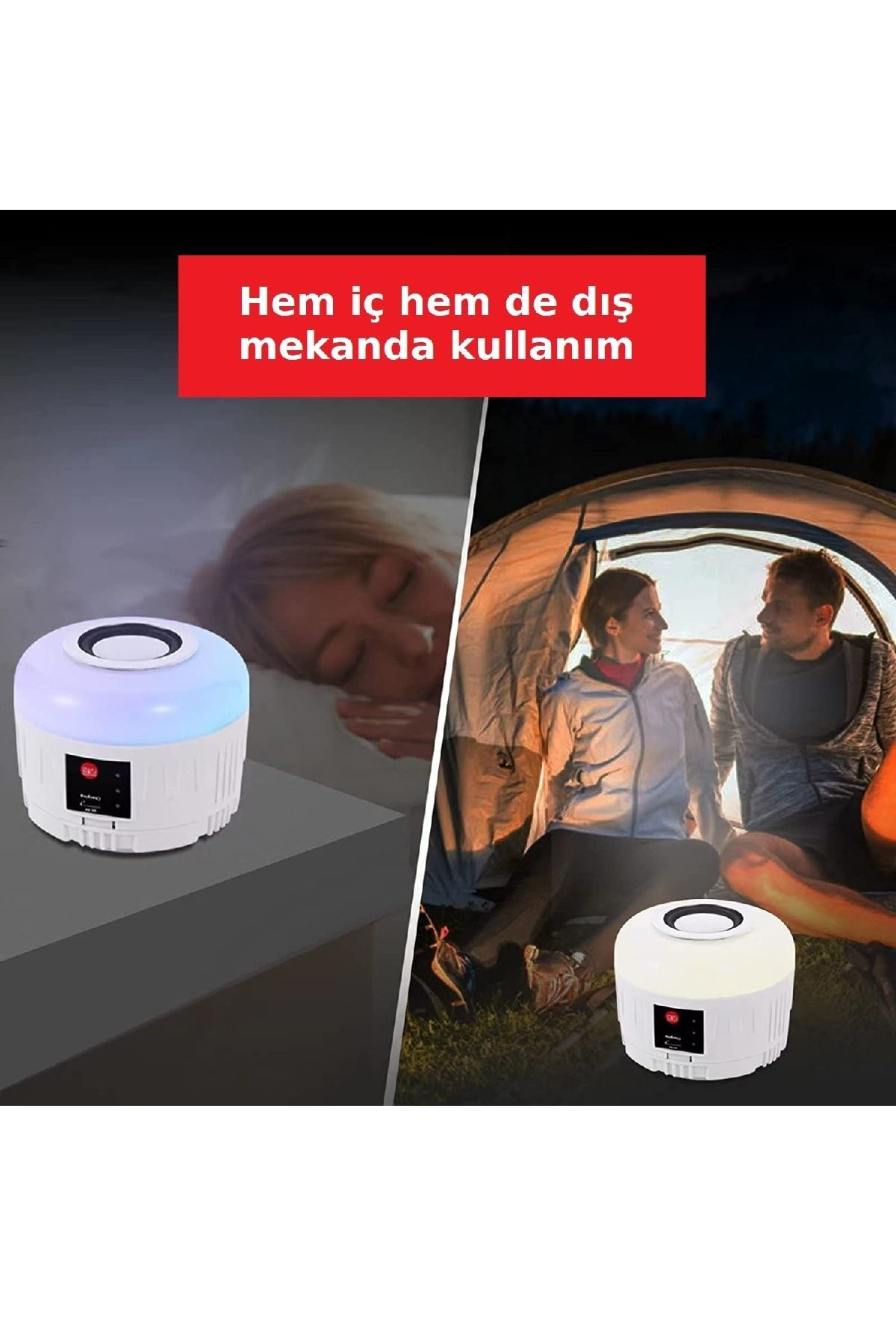 Esk Solar Güneş Enerjili Kamp Çadir Lambasi İşiği Bluetooth Hoparlör 