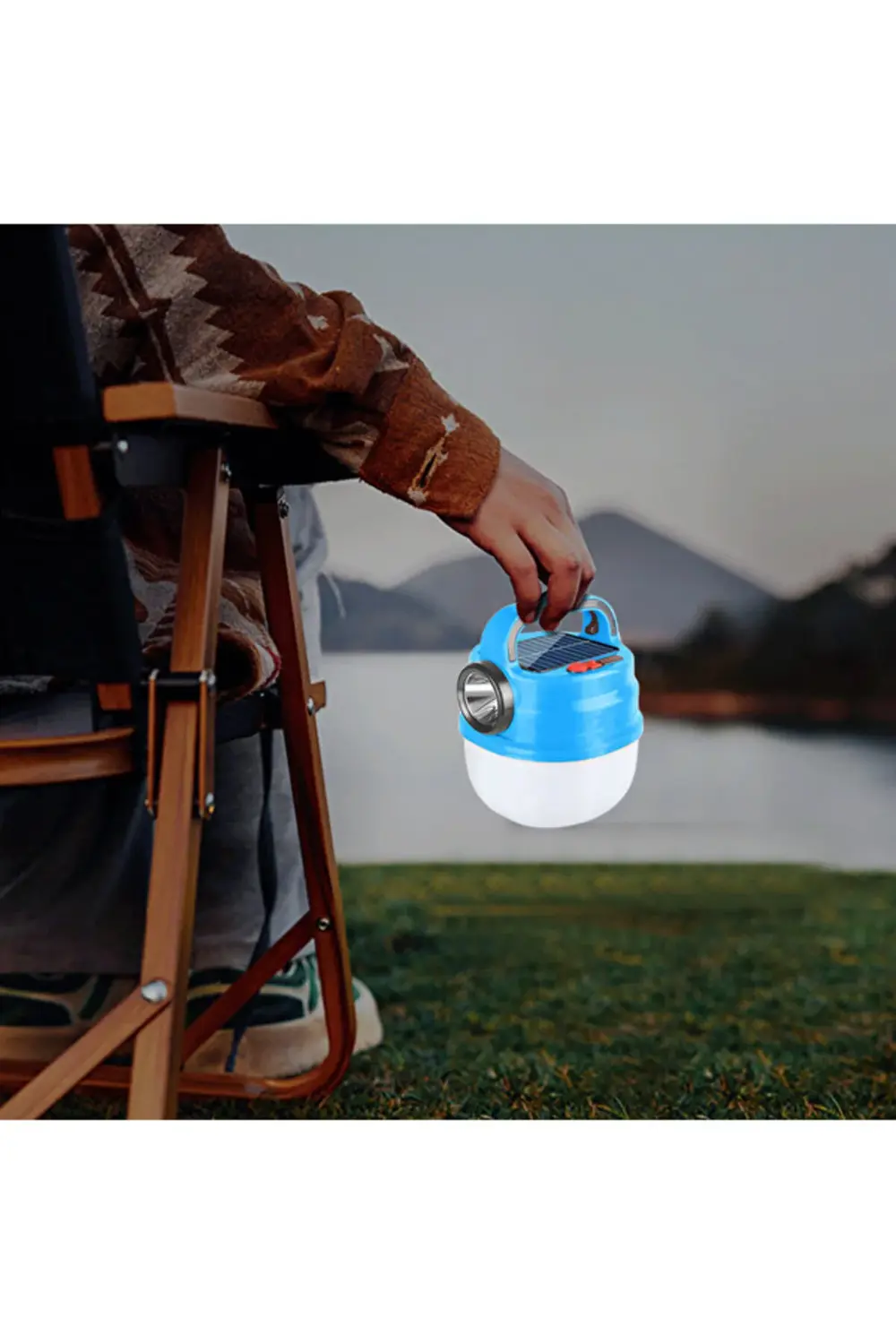 Solar Güneş Enerjili Kamp Lambası Büyük Boy Şarjlı El Feneri Işıl