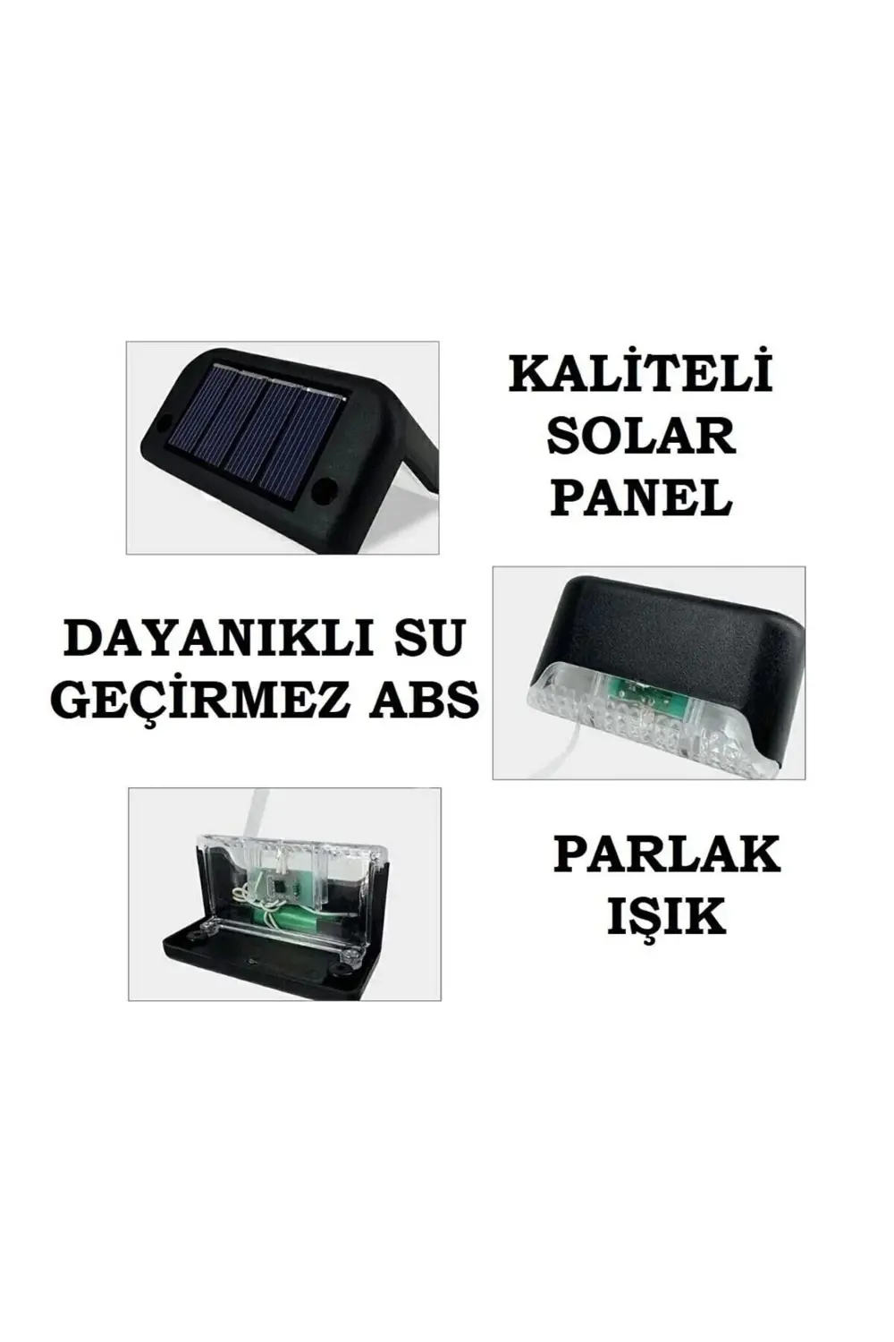 Solar Güneş Enerjili Köşebent Merdiven Veranda Bahçe Led Lamba Te