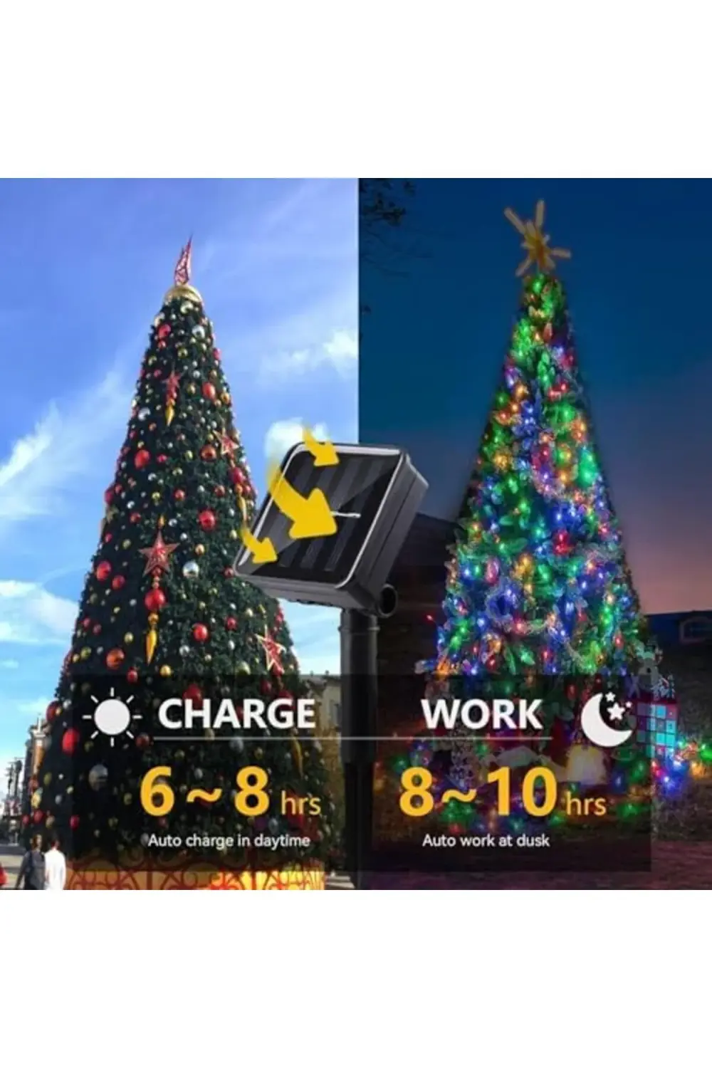 Solar Güneş Enerjili RGB 100 Led, 12 Metre,8 Modlu, Led Bahçe,, A