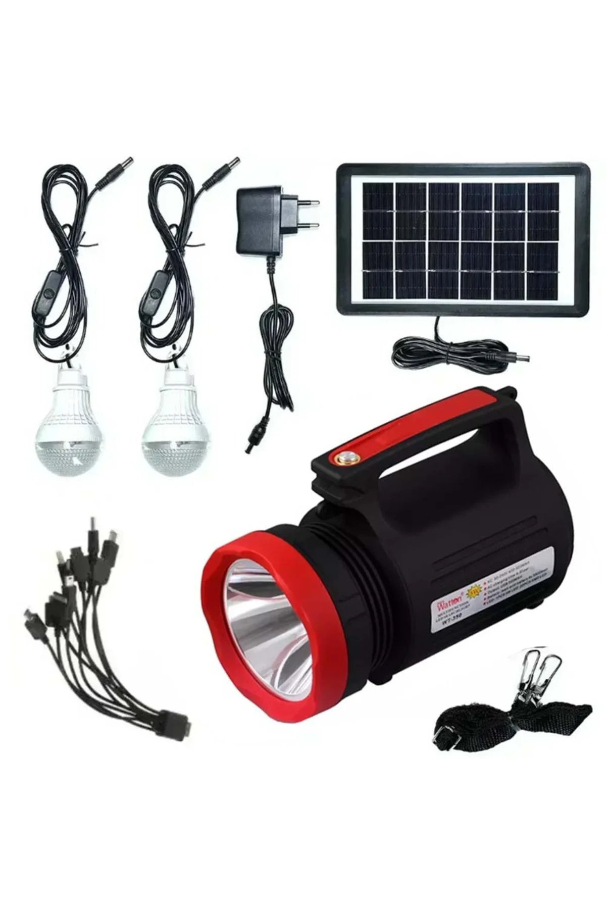 SOLAR GÜNEŞ ENERJİLİ FENER IŞILDAK LED AMPÜL WATTON WT-315 Siyah