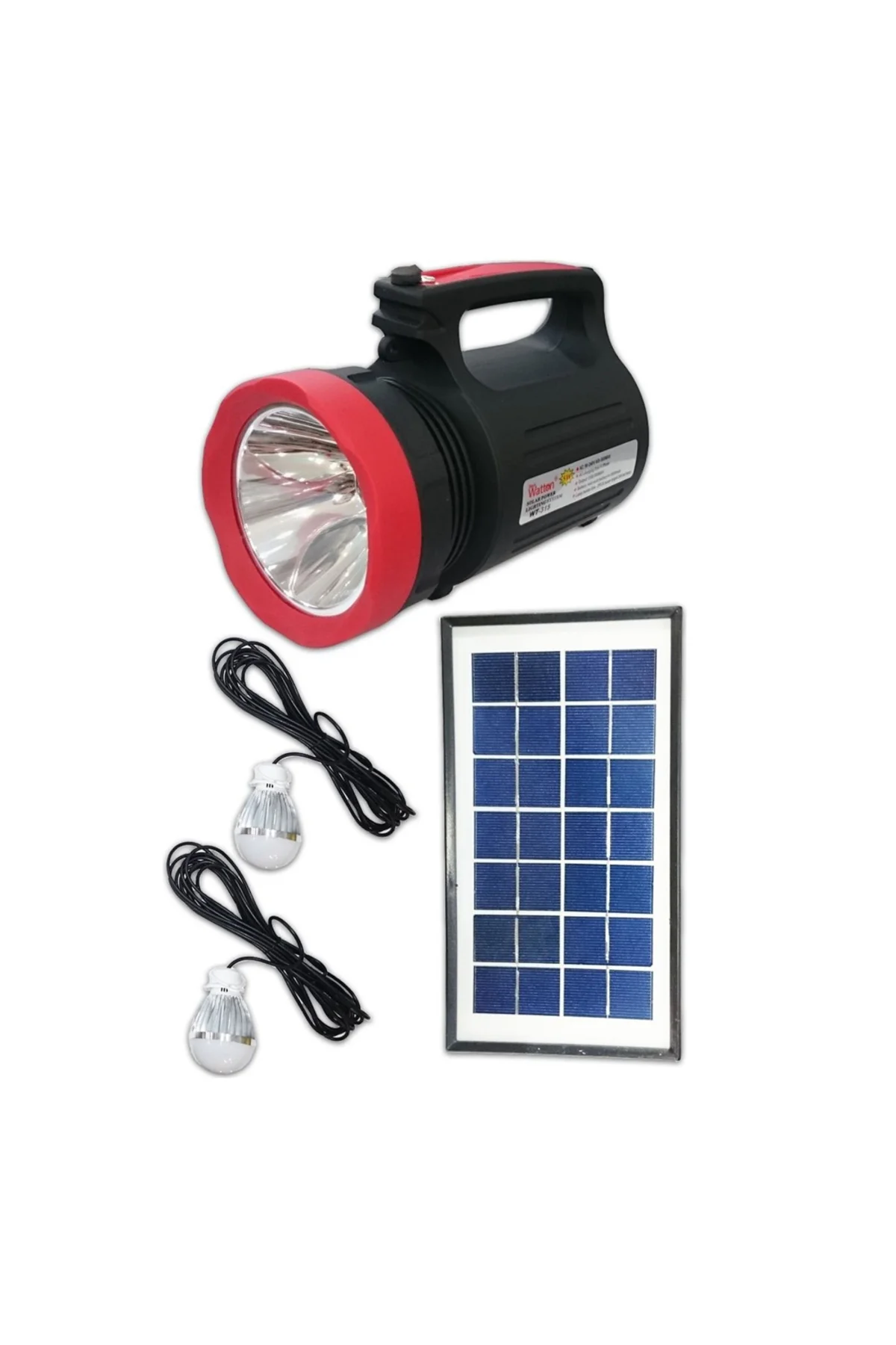 SOLAR GÜNEŞ ENERJİLİ FENER IŞILDAK LED AMPÜL WATTON WT-315 Siyah