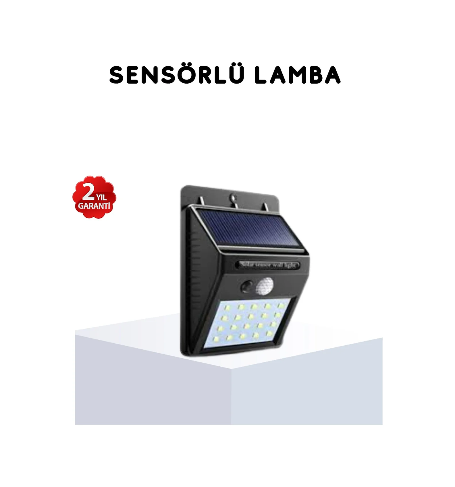 Solar Güneş Enerjili Hareket Sensörlü 4 Taraflı Bahçe Lambası Ip6