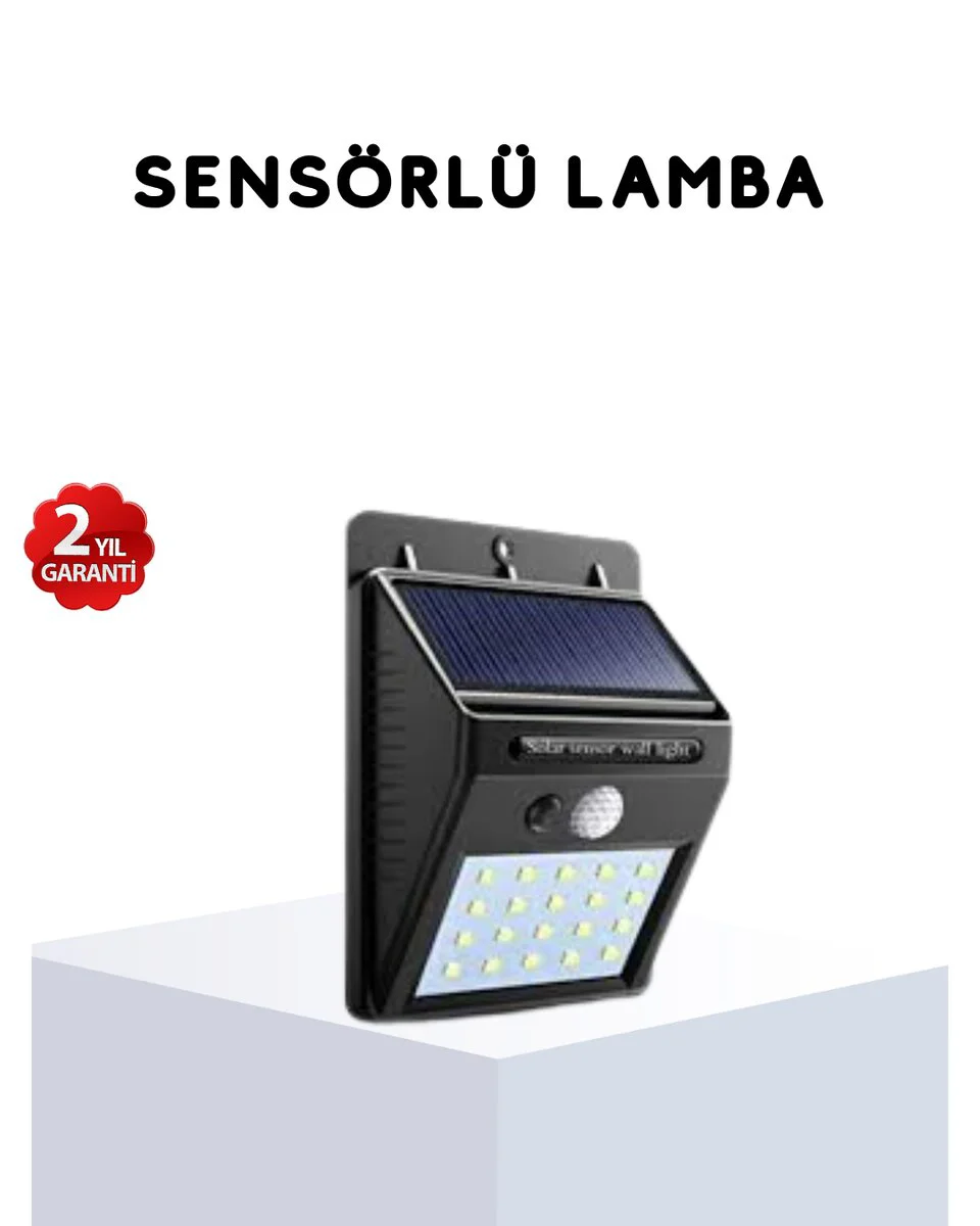 Solar Güneş Enerjili Hareket Sensörlü 4 Taraflı Bahçe Lambası – I