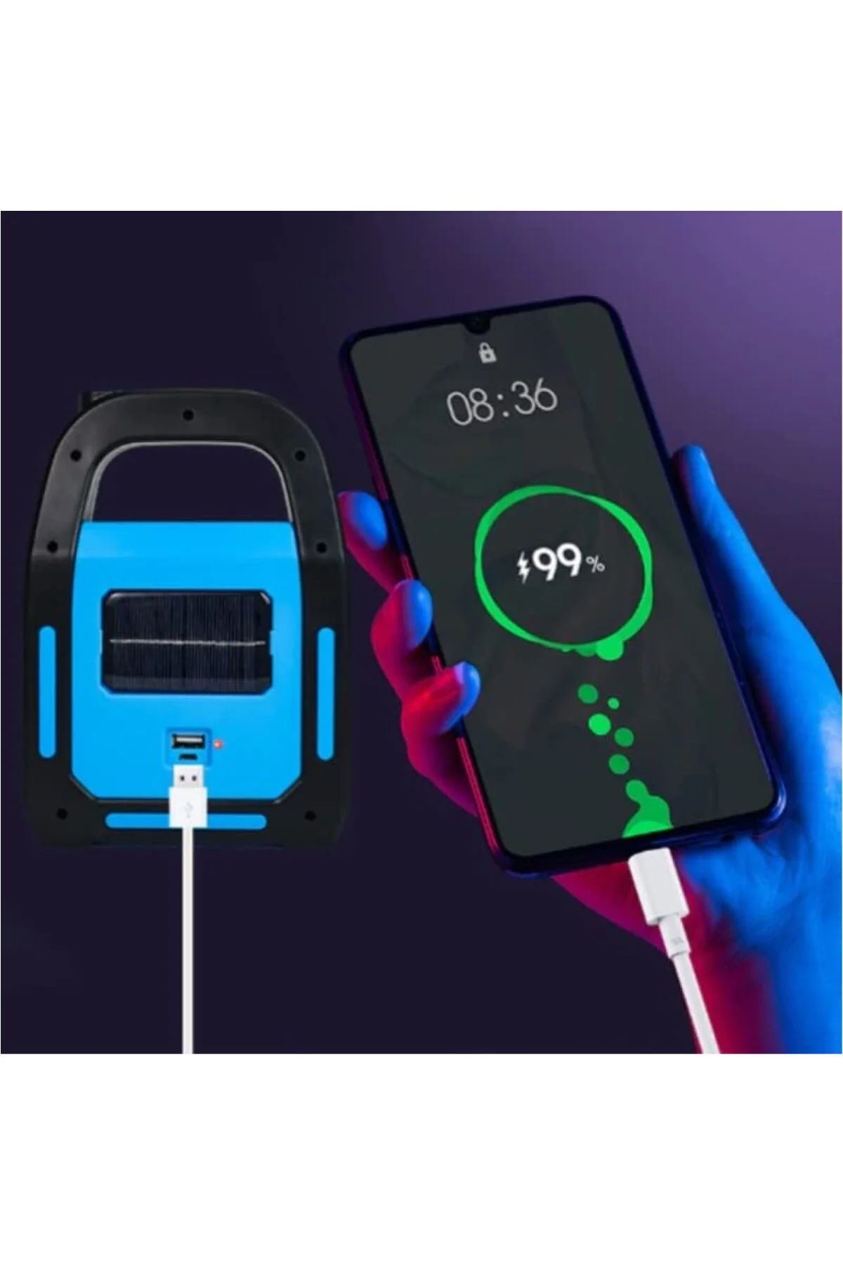 Solar Işıldak Fener | Güneş Enerjili ve USB Şarjlı Kamp Lambası |