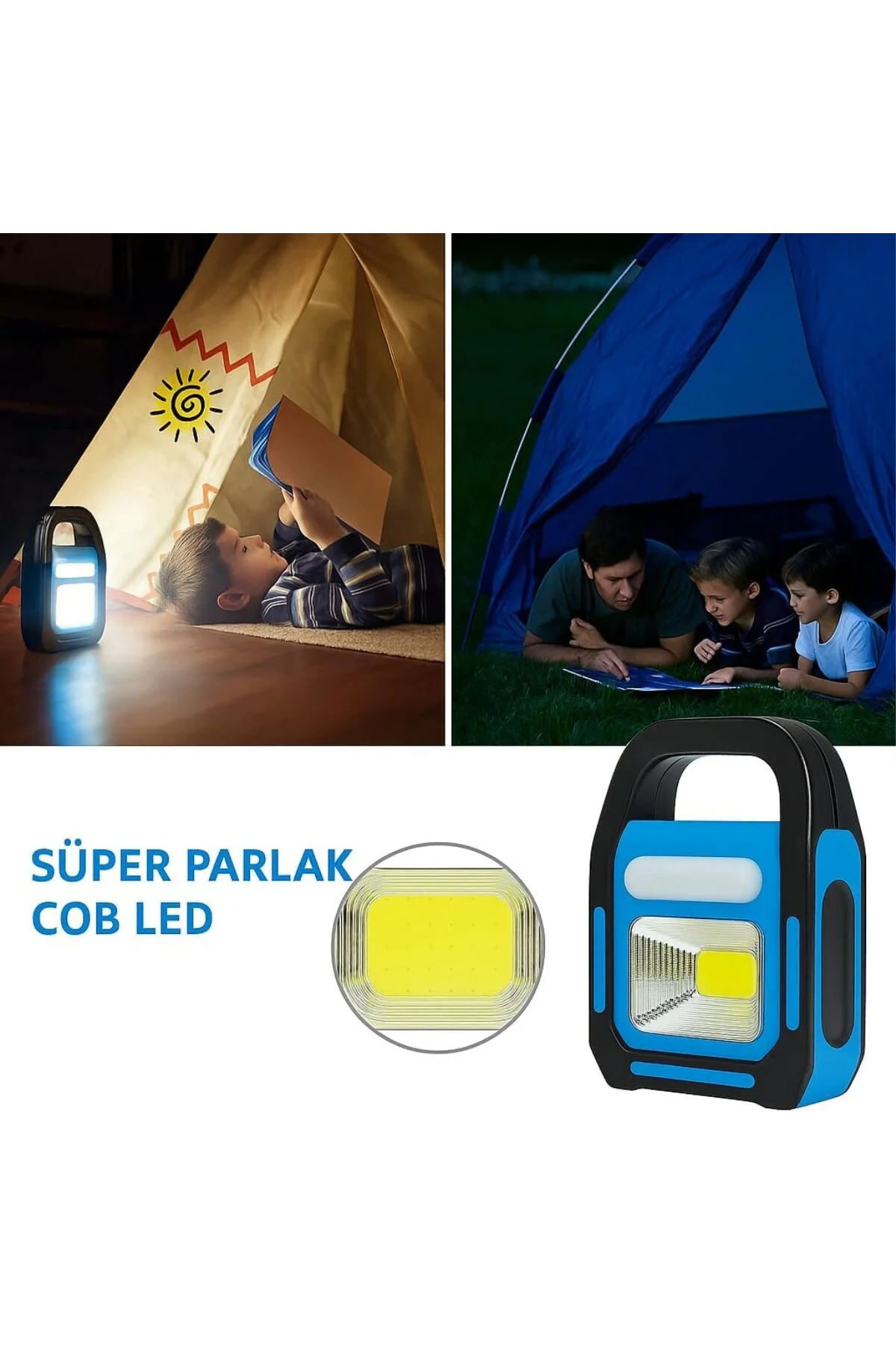 Solar Işıldak Fener | Güneş Enerjili ve USB Şarjlı Kamp Lambası |