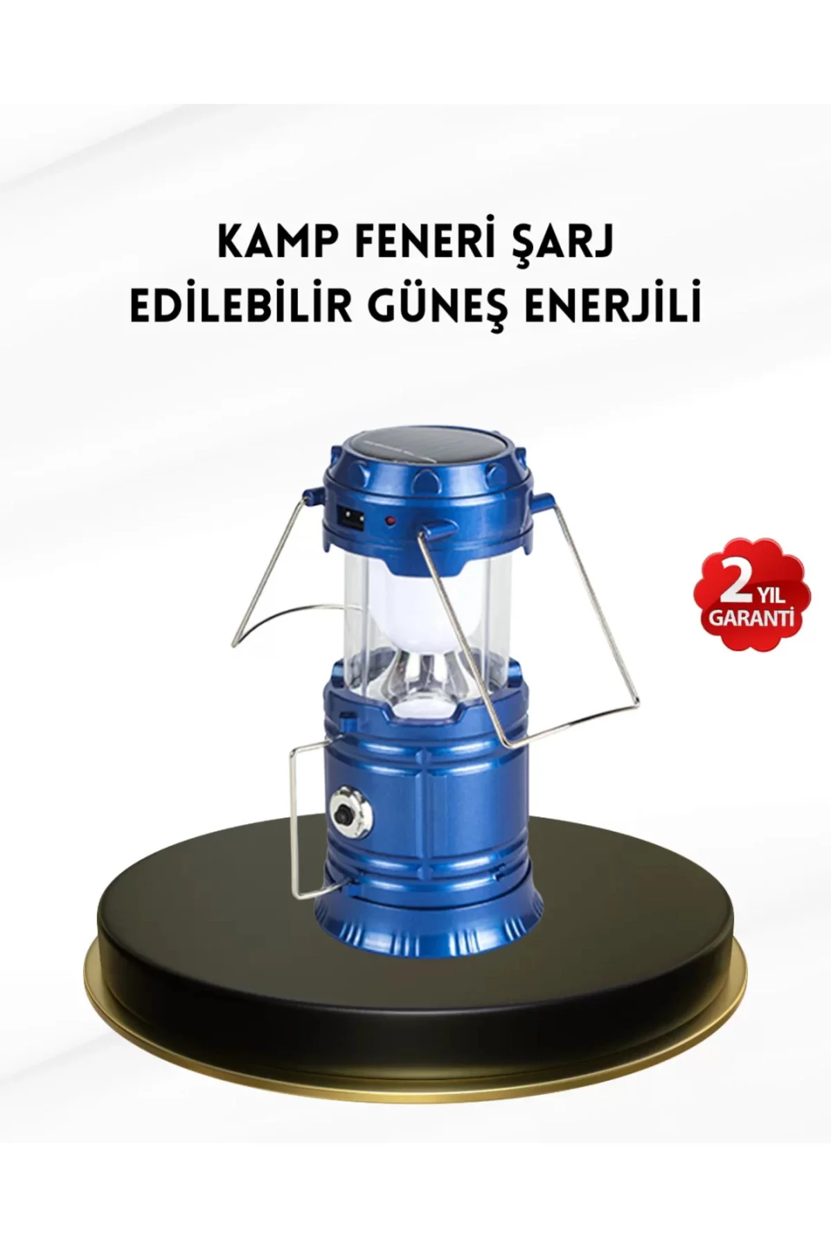 Solar Kamp Lambası Kızak Sistemli Şarjlı Taşınabilir Doğa Yürüyüş