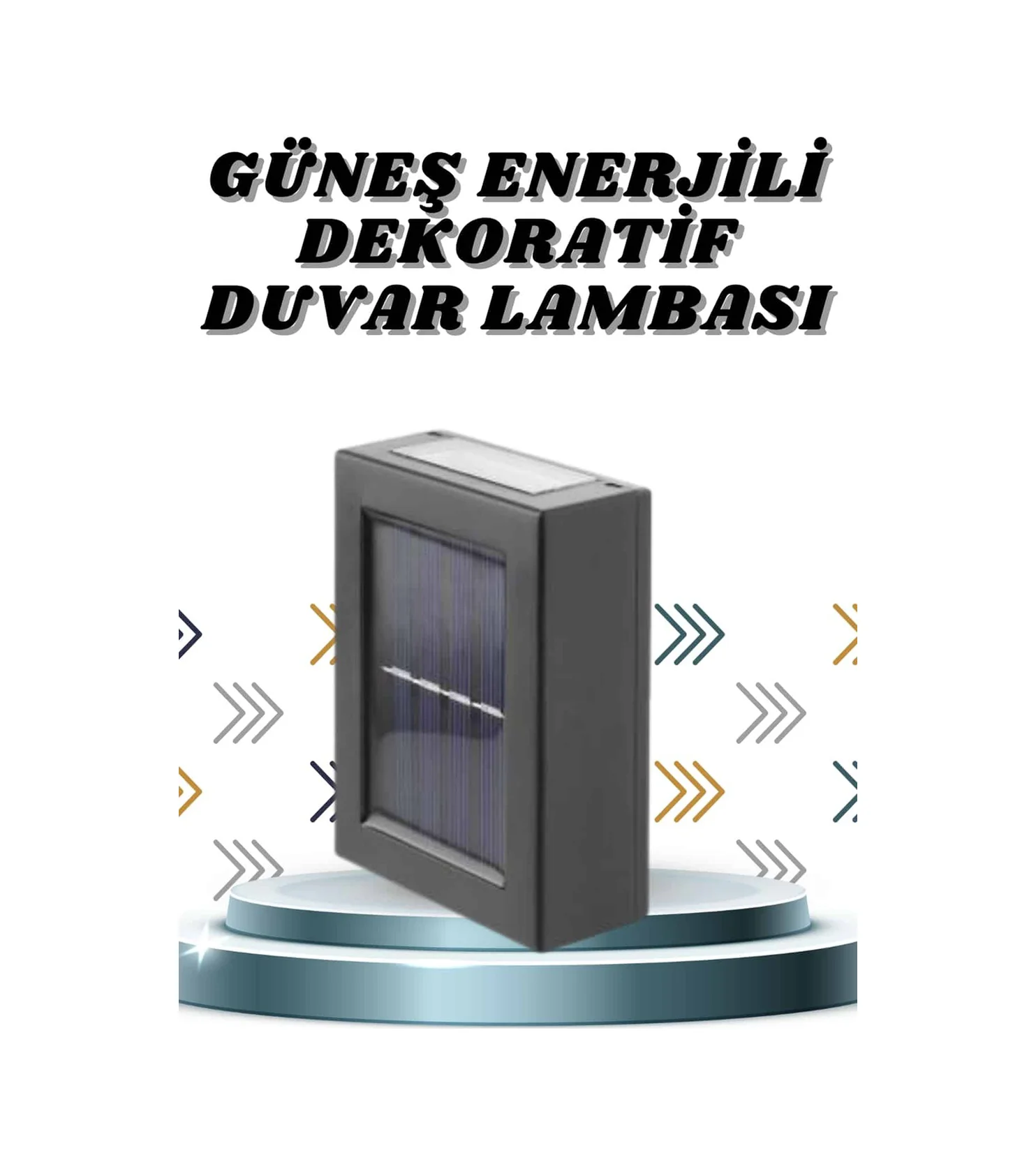 Solar Lamba Dekoratif Aplik Su Geçirmez Led Işıklı Duvar Lambası