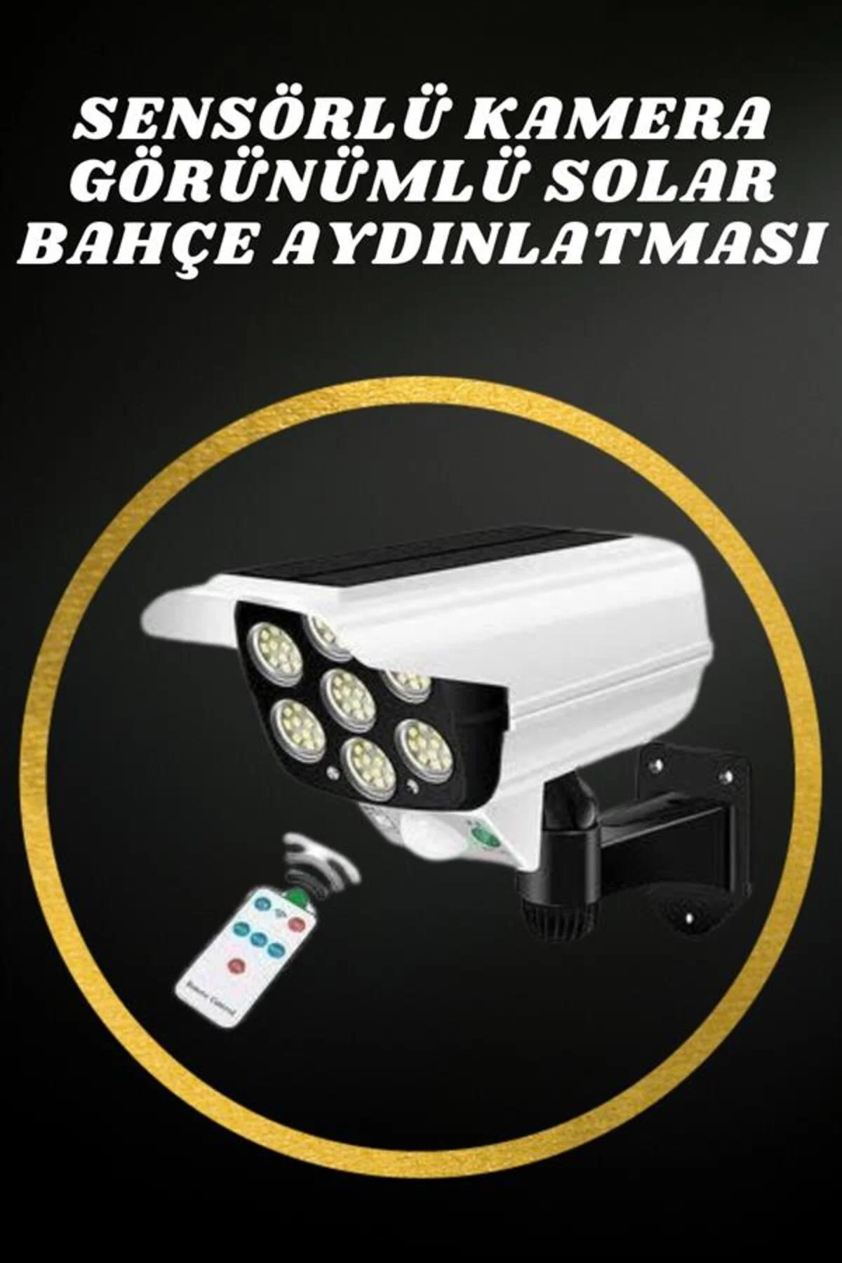 Solar Lamba Kamera Görünümlü Duvar Lambası Dönebilen Bahçe Aydınlatması - Görsel 5