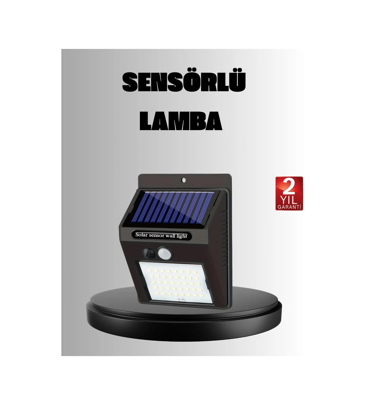 Solar Led Bahçe Aydınlatma Hareket Sensörlü, Güneş Paneliyle Şarj Olan, Ip65 Dayanıklı