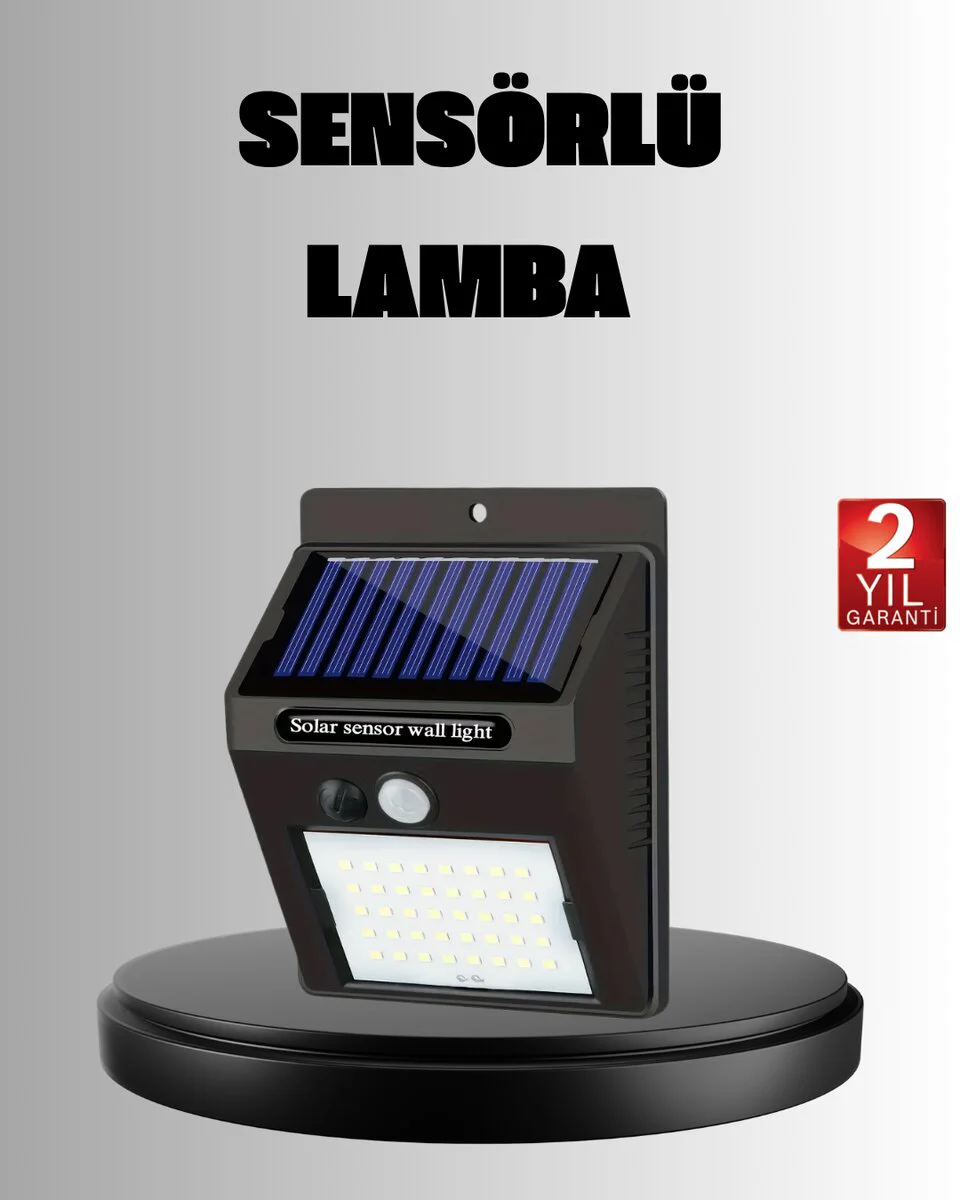 Solar LED Bahçe Aydınlatma – Hareket Sensörlü, IP65 Su Geçirmez, Güneş Enerjili ve Kolay Kurulum