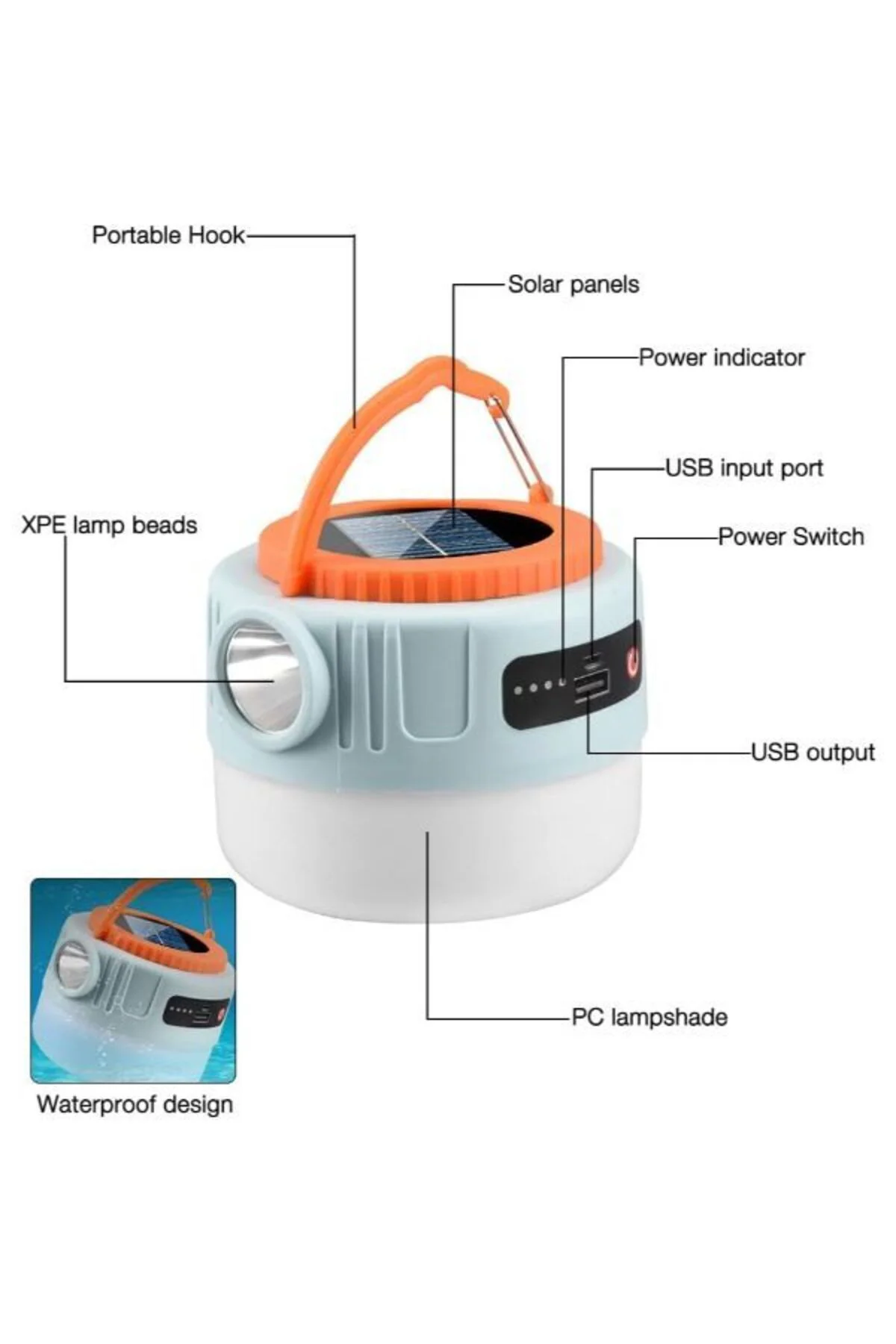Solar Led Kamp Lambası