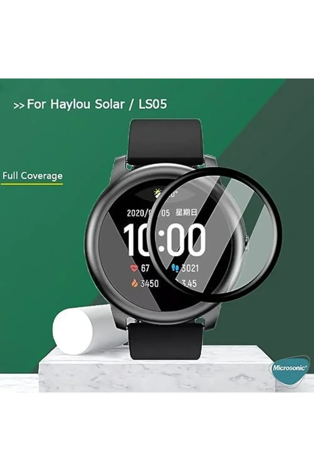 Solar LS05 Tam Kaplayan Cam Ekran Koruyucu Siyah 395519