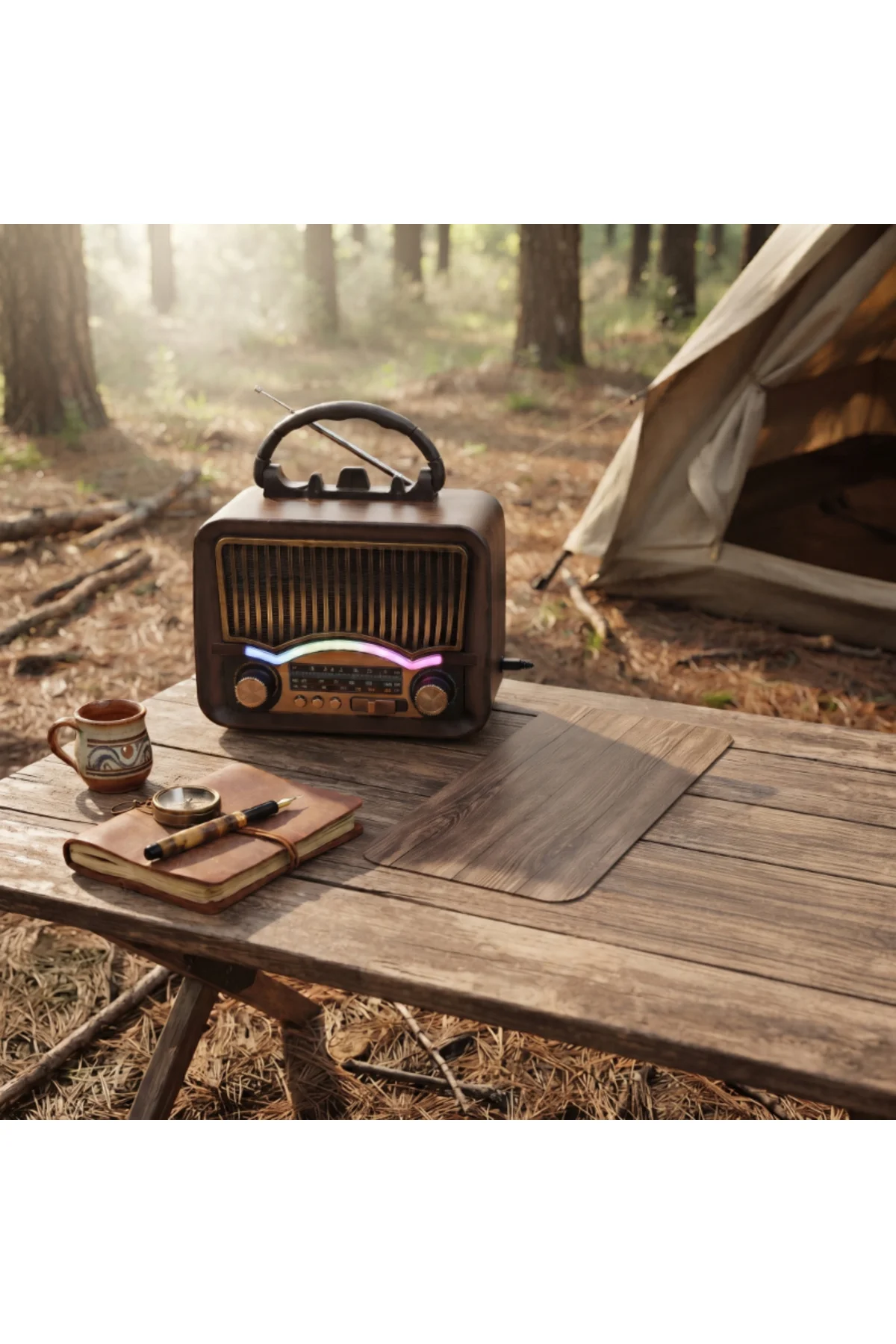 Solar Nostalji Müzik Kutusu - Şarjlı - FM Radyo - Bluetooth Özellikli - Retro Tasarımlı - Görsel 3