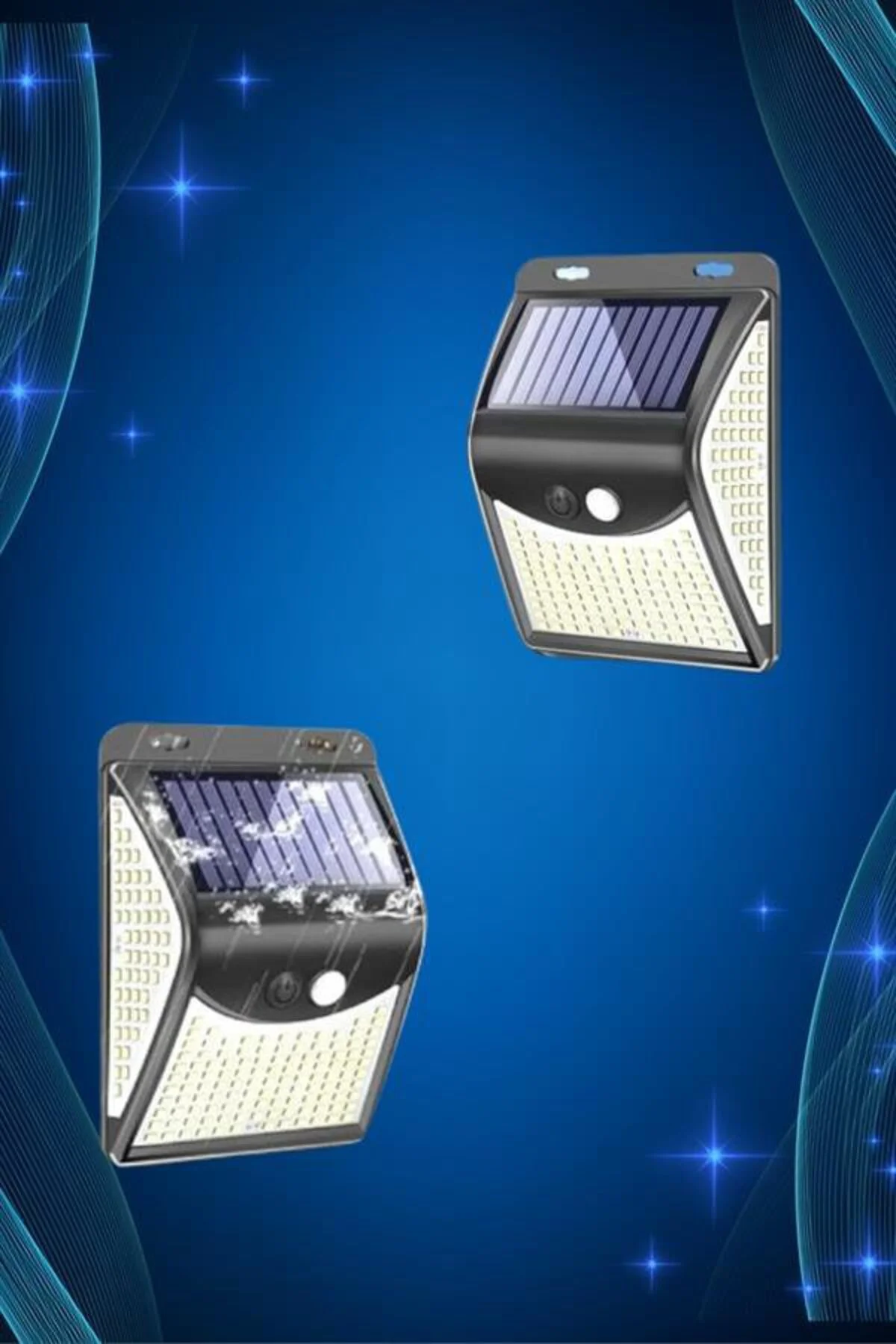Solar Panelli 3 Lens Dış Mekan Güvenlik Kamerası Hareket Algılama