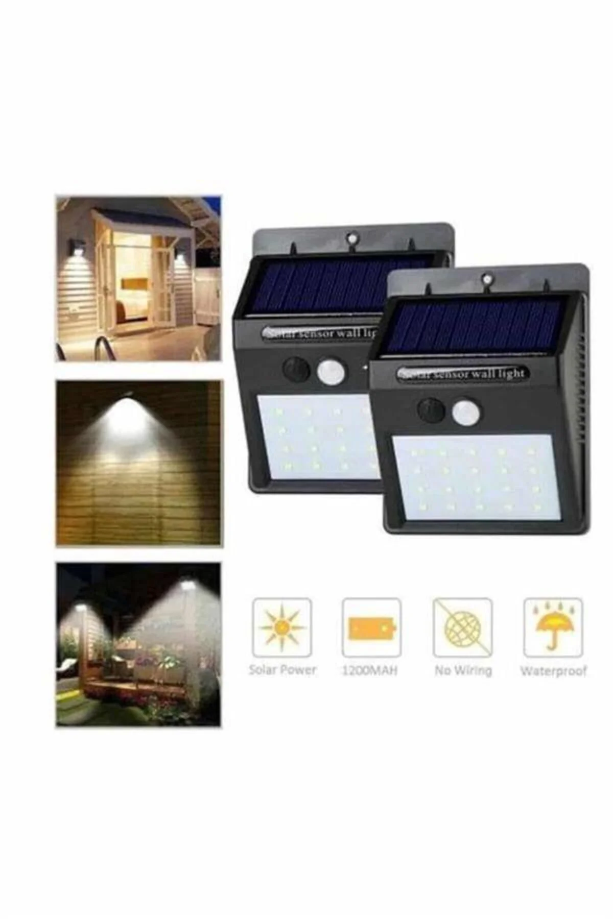 Solar Panelli 3 Lens Dış Mekan Güvenlik Kamerası Hareket Algılama