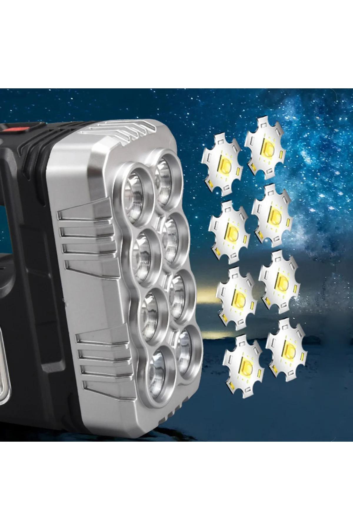 SOLAR PANELLİ LEDLİ FENER WATTON WT-614 Siyah