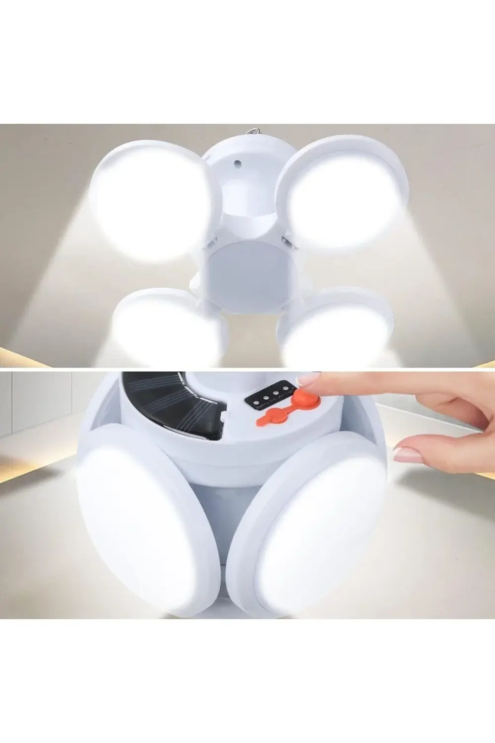 Solar Panelli Şarjlı 5'li Katlanabilir Acil Durum Kamp Lamba