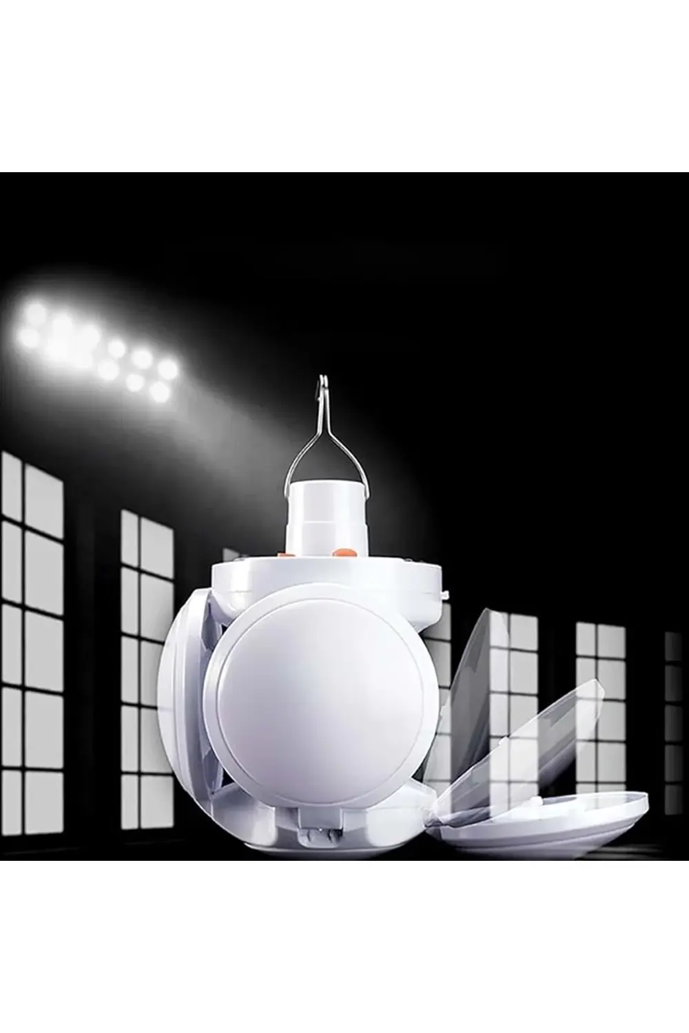 Solar Panelli Şarjlı 5'li Katlanabilir Acil Durum Kamp Lambası Po