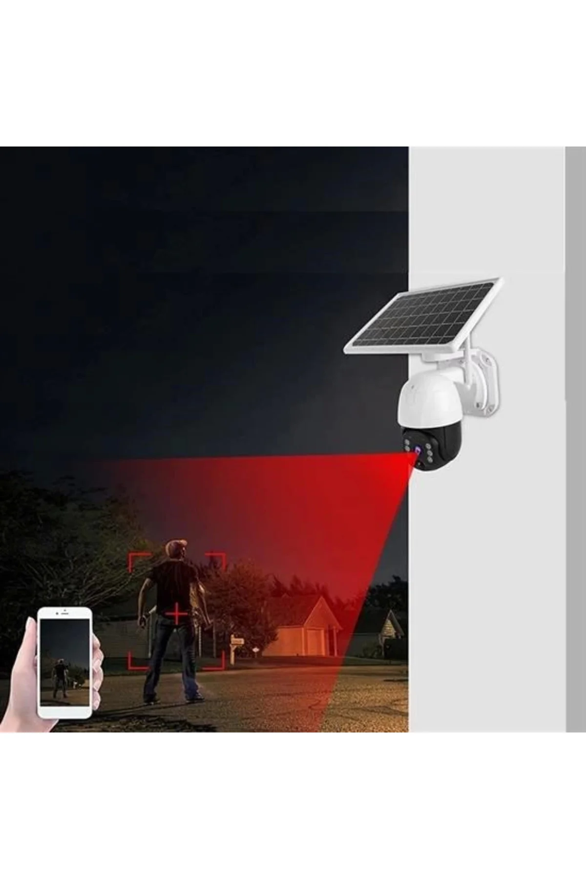 Solar Panelli Su Geçirmez Gece Görüş Destekli Kablosuz Bağlantılı Solar Panelli Su Geçirmez Gece Görüş Destekli Kablosuz Bağlantılı