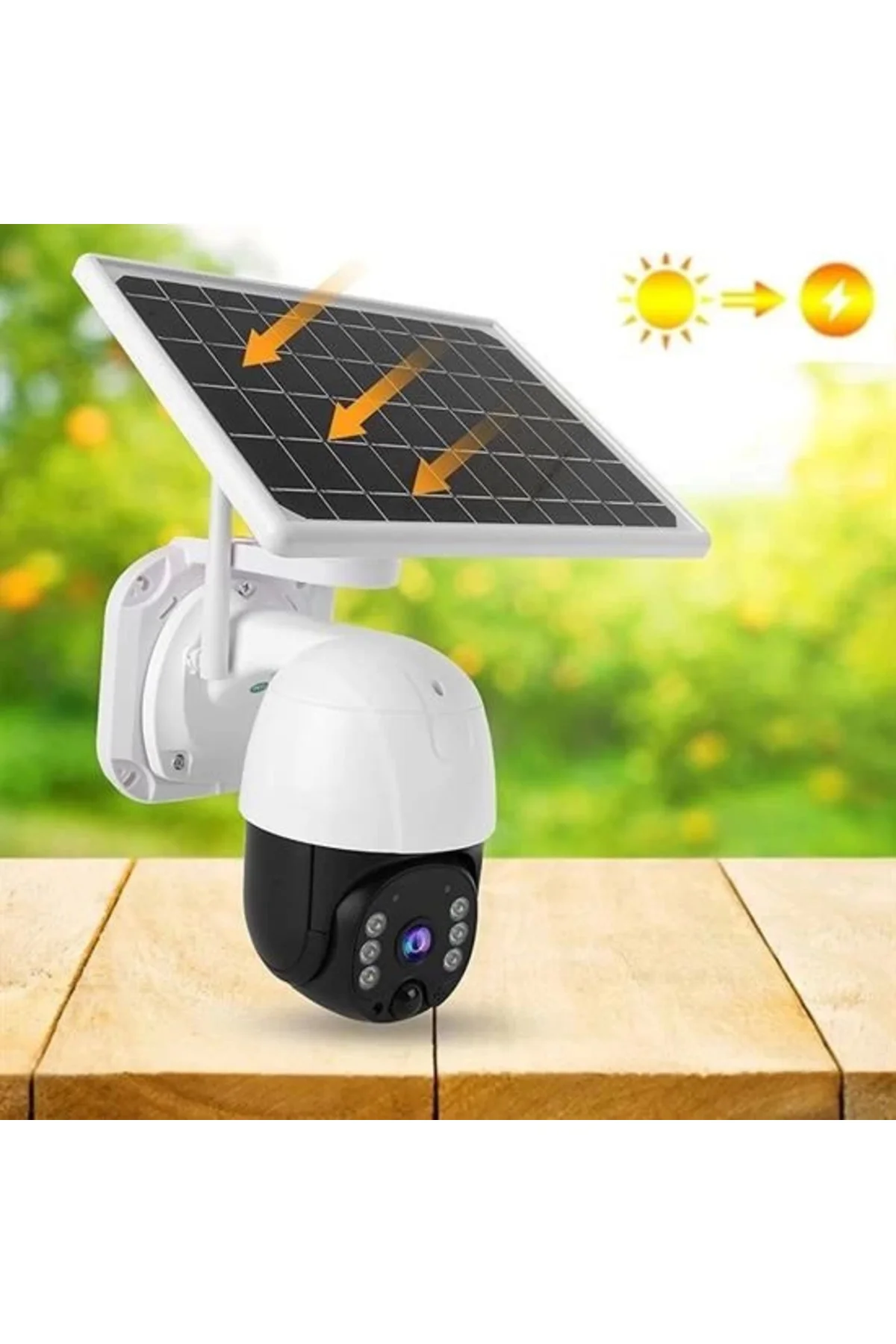 Solar Panelli Su Geçirmez Gece Görüş Destekli Kablosuz Bağlantılı Solar Panelli Su Geçirmez Gece Görüş Destekli Kablosuz Bağlantılı