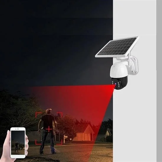 Solar Panelli Su Geçirmez Gece Görüş Destekli Wifi Bağlantılı Güv